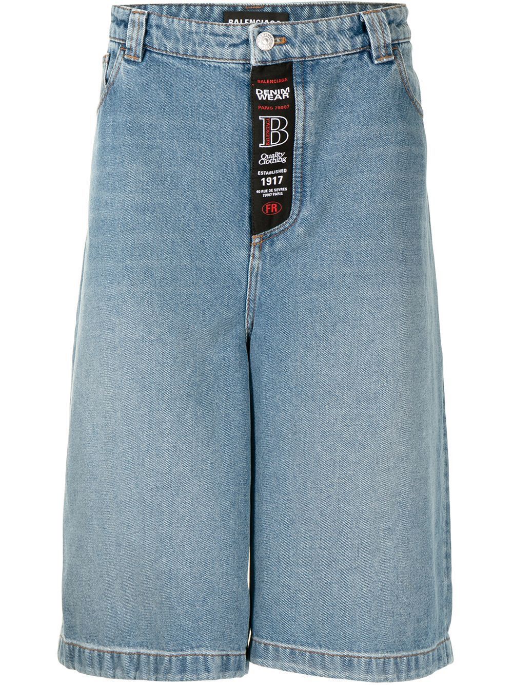 Balenciaga Balenciaga Mid-wash Denim Skater Shorts Size US 29 - 12 Thumbnail