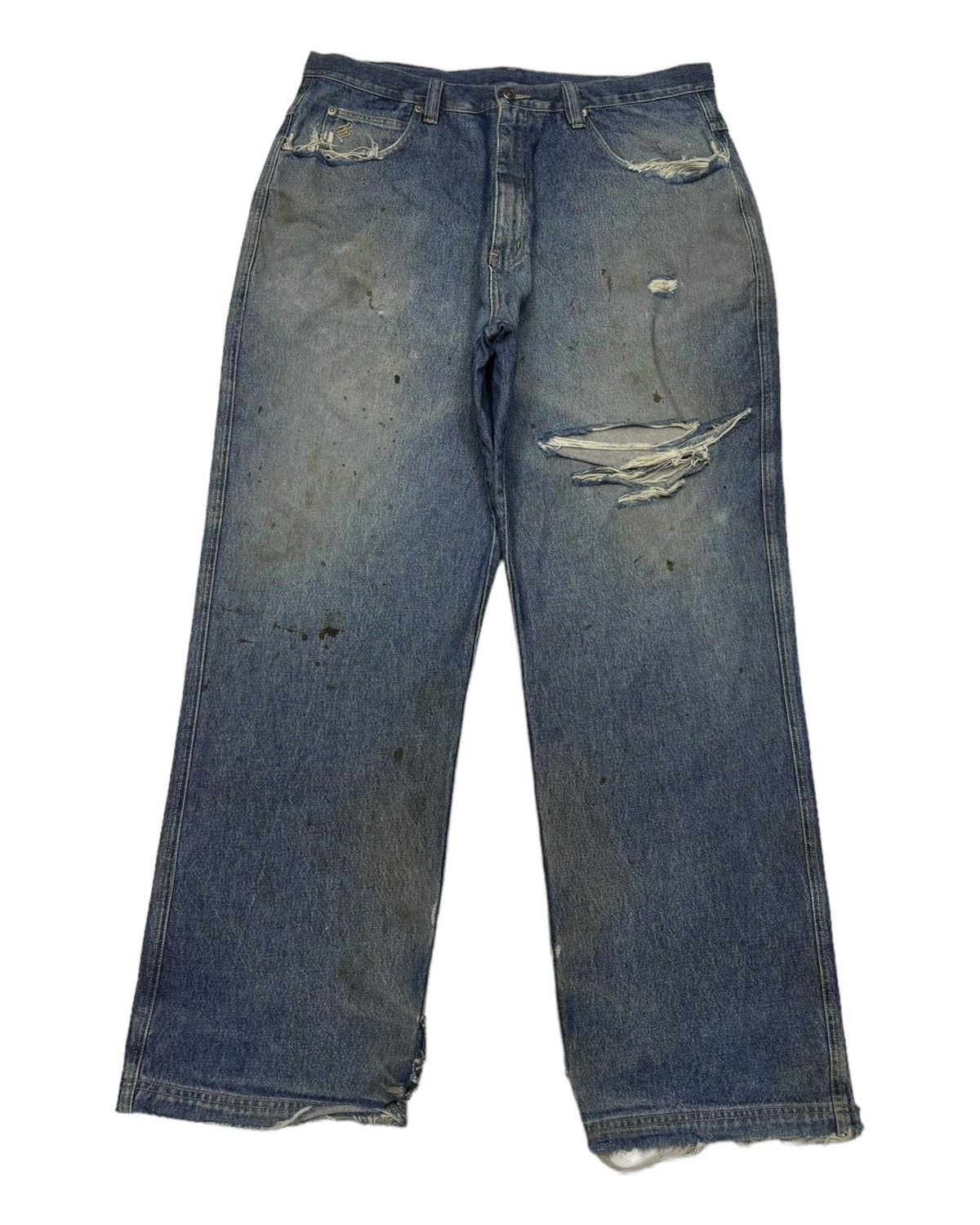 JNCO × Rocawear × Vintage VINTAGE ROCAWEAR BAGGY JEANS DISTRESS RIPS DENIM JEANS Size US 38 / EU 54 - 1 Thumbnail