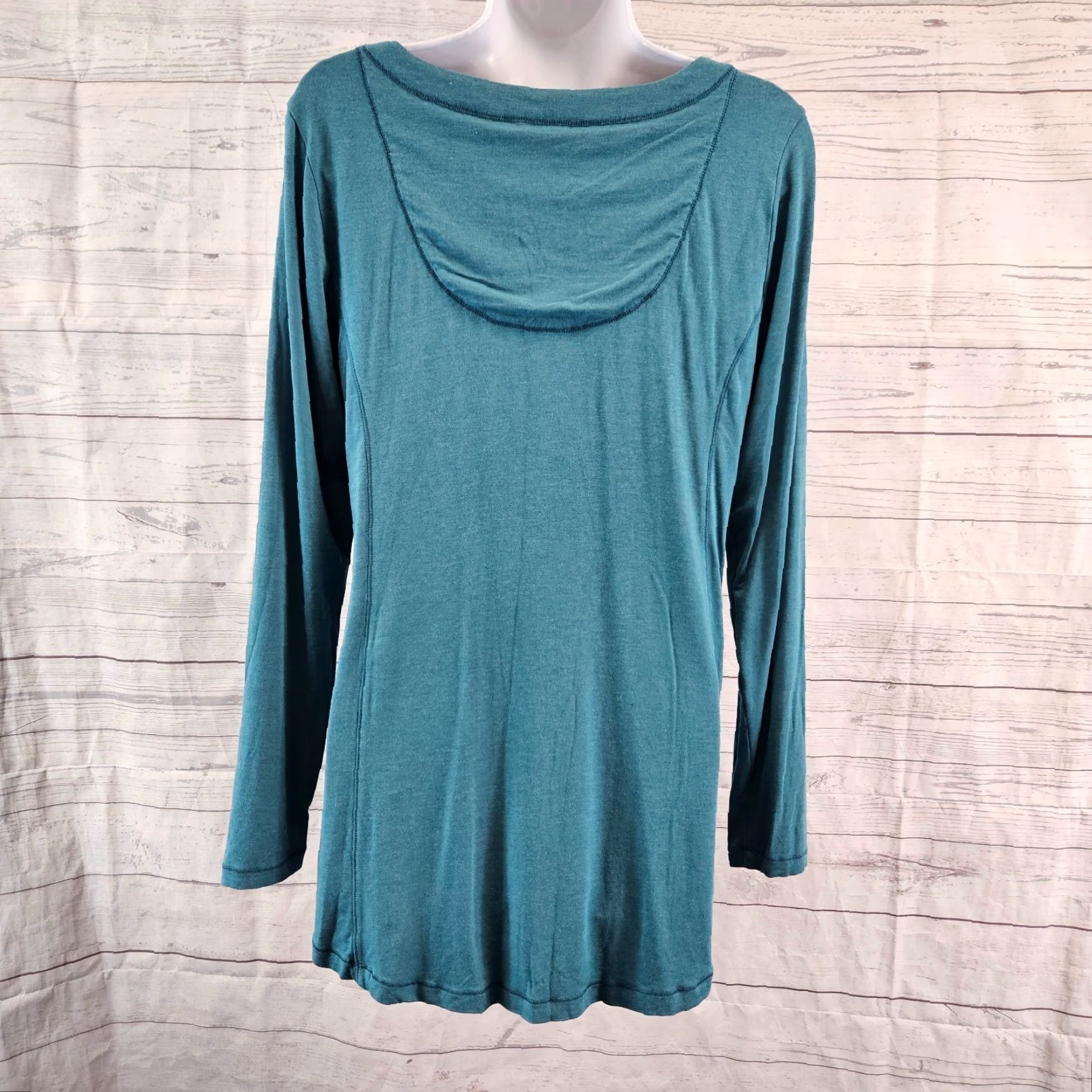 Soft Surroundings Soft Surroundings Top Womens Sz Medium Teal Long Sleeve V-Neck Modal Size M / US 6-8 / IT 42-44 - 4 Thumbnail