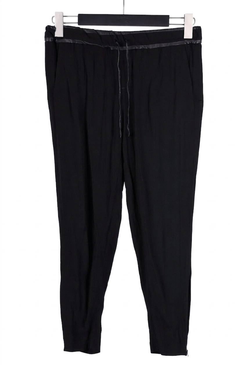 Helmut Lang Women's Helmut Lang Black Drawstring Ankle Zip Pants Size M Size 28" / US 6 / IT 42 - 1 Thumbnail