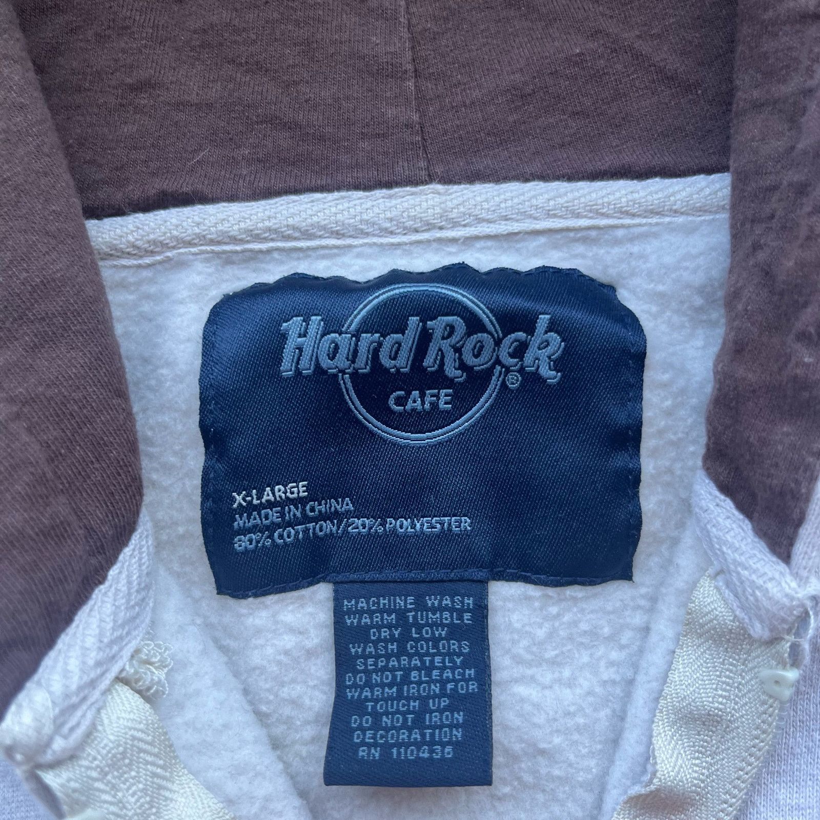 Vintage VINTAGE HARD ROCK CAFE BROWN ZIP HOODIE SZ XL Size US XL / EU 56 / 4 - 3 Thumbnail