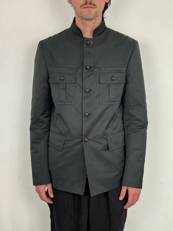 Gucci FW2008 Gucci Black Nylon Field Buttoned Officer Jacket by Frida Giannini Size US M / EU 48-50 / 2 - 2 Thumbnail