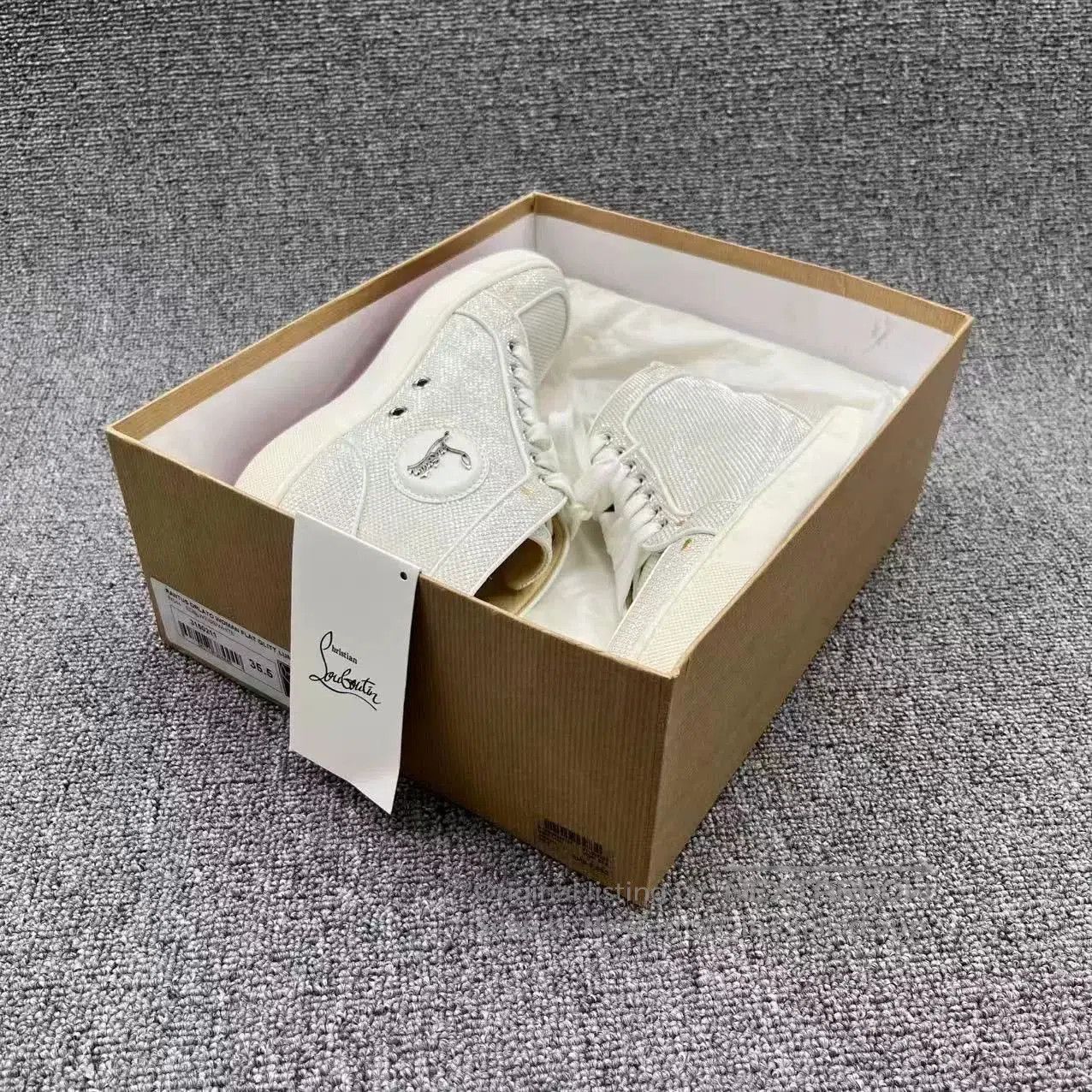 Christian Louboutin Christian Louboutin Woven High-Top Red Sole Sneakers. Size US 4.5 / IT 34.5 - 7 Thumbnail
