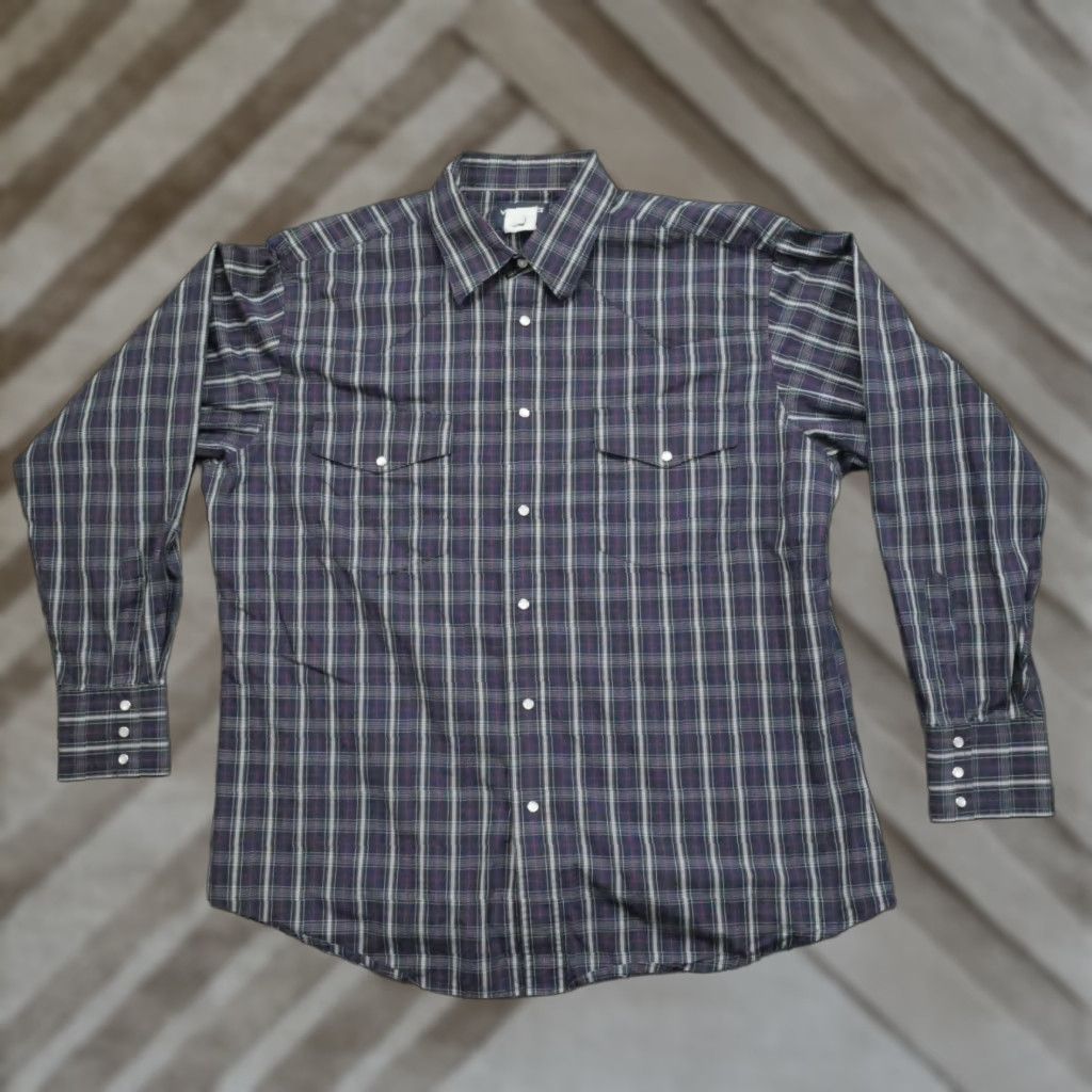 Wrangler Wrangler Shirt Mens XL Blue Plaid Pearl Snap Western Country Button-Up Pockets Size US XL / EU 56 / 4 - 1 Thumbnail