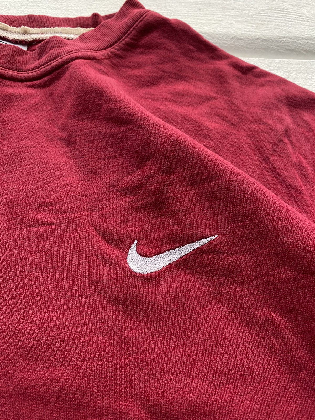 Nike × Vintage 🔥90s Nike Big Logo Swoosh Red Oversized Sweatshirt y2k rare Size US XL / EU 56 / 4 - 12 Thumbnail