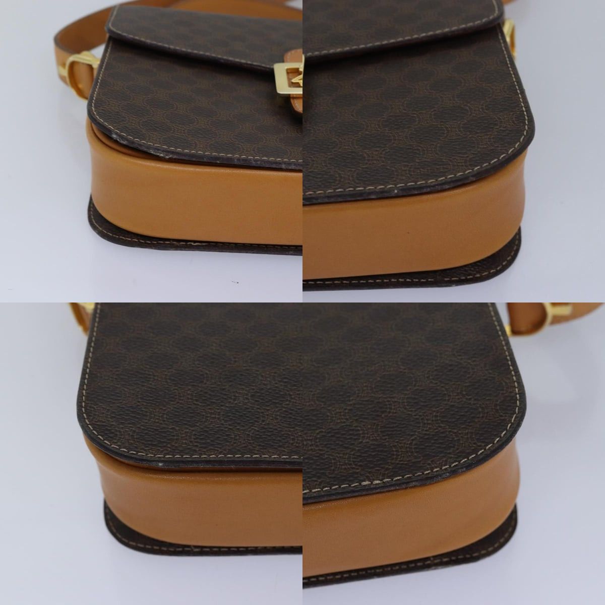 Celine CELINE Macadam Canvas Shoulder Bag Pvc Leather Brown Size ONE SIZE - 10 Thumbnail