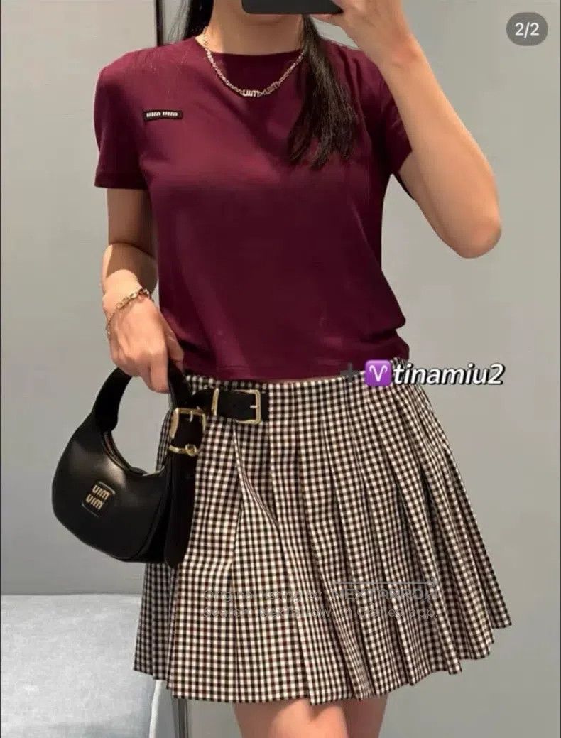 Miu Miu Miu Miu 36 Autumn and winter plaid overskirt Size 37" - 9 Thumbnail
