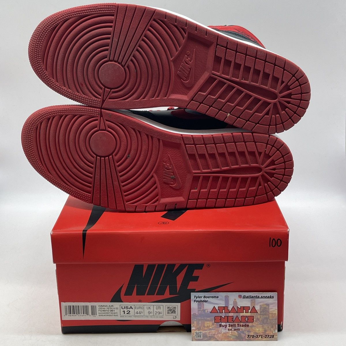 Nike Wmns air Jordan 1 high satin bred Size US 12 / EU 45 - 7 Thumbnail