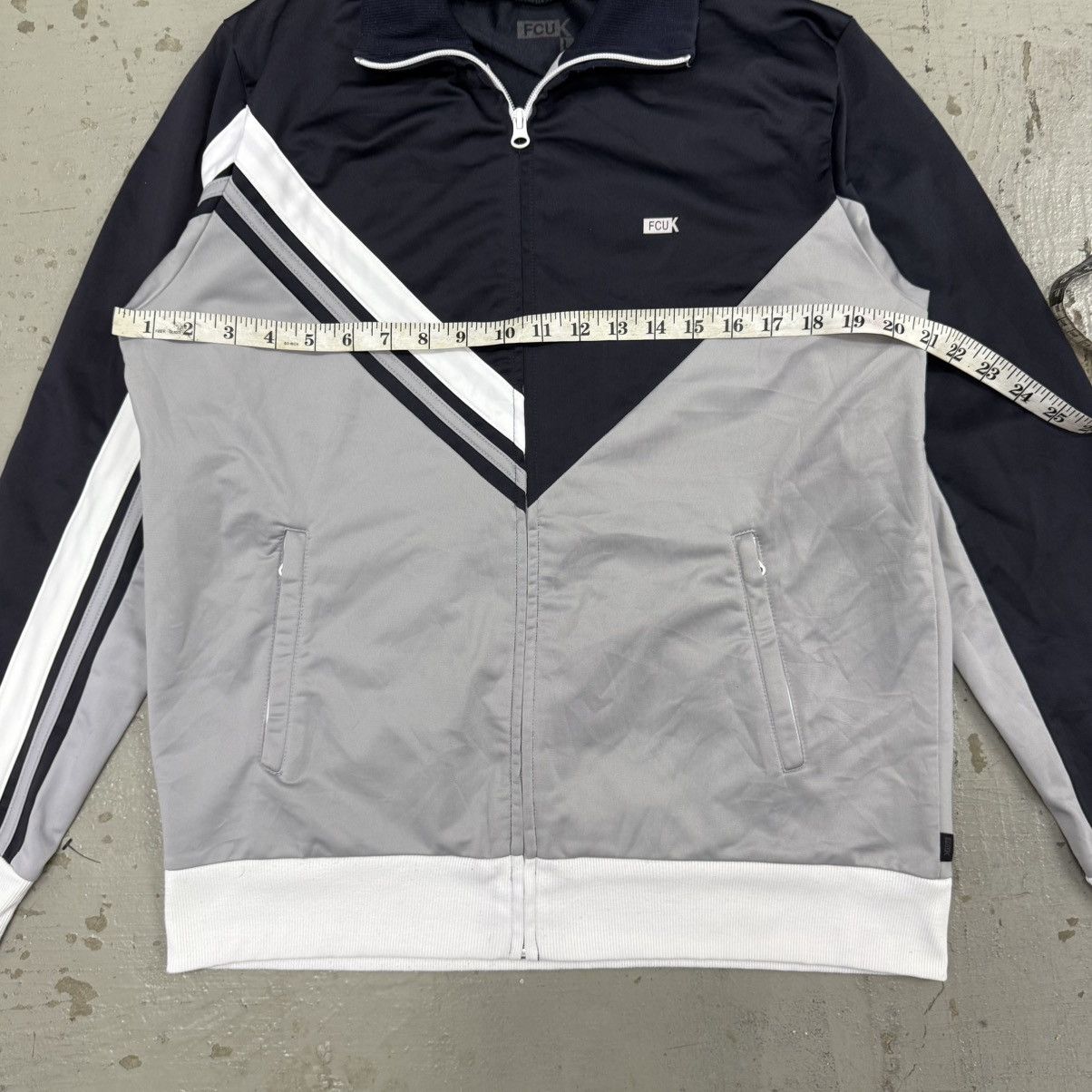 FCUK FCUK Track Jacket Jersey Two-Tone Y2K Gray/CW293 Size US L / EU 52-54 / 3 - 6 Thumbnail