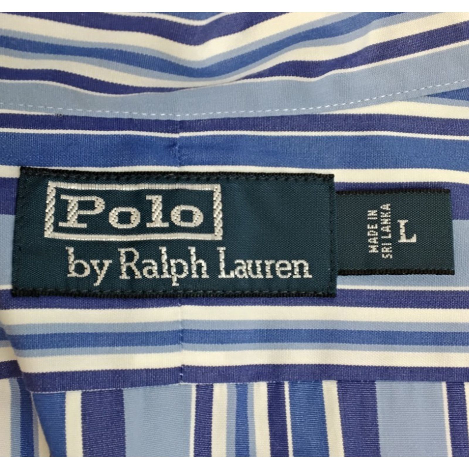 Polo Ralph Lauren Polo Ralph Lauren Dress Shirt Men L Blue Striped VTG 90s NWT Size US L / EU 52-54 / 3 - 8 Thumbnail