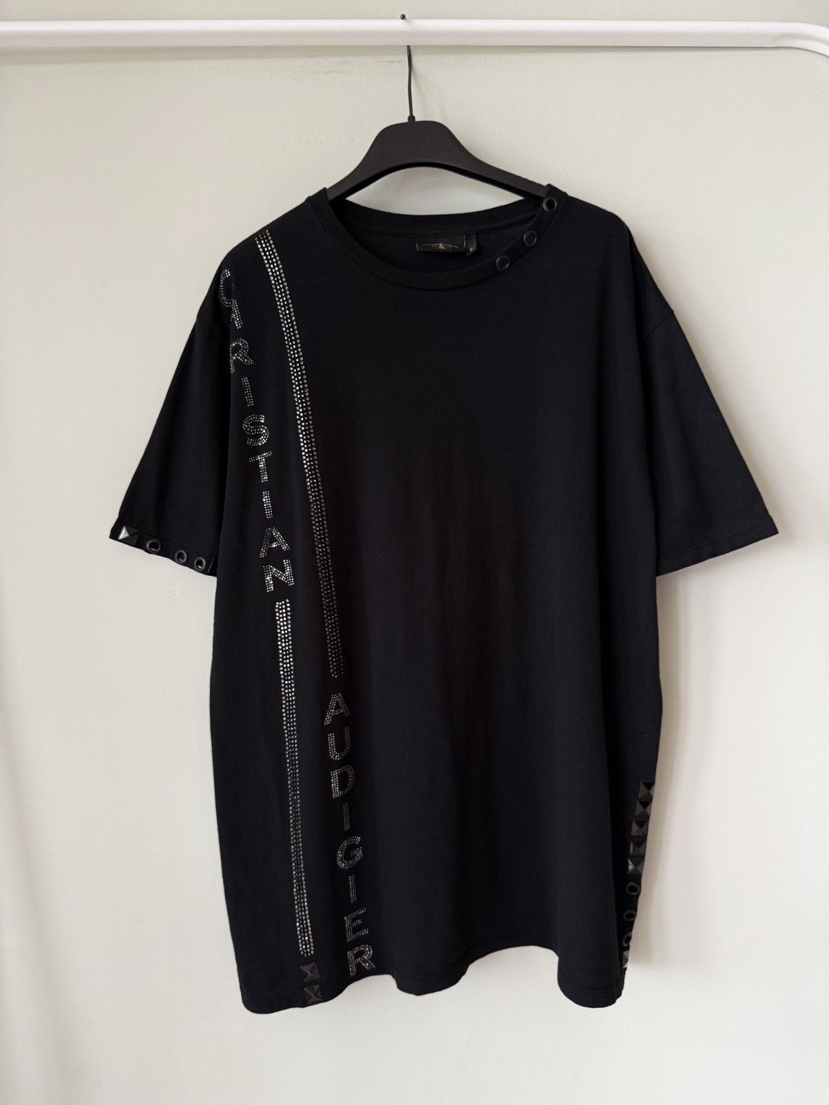 Christian Audigier Christian Audigier rivet bleached tshirt black Size US L / EU 52-54 / 3 - 1 Thumbnail