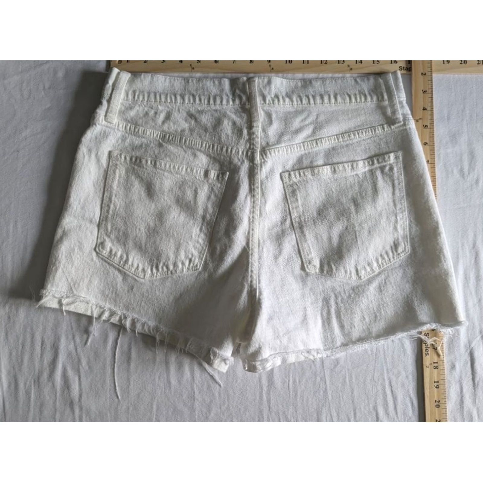 Madewell Madewell High-Rise Denim Shorts - White - 31 - Raw Hem Size 24" / US 00 / IT 34 - 2 Thumbnail