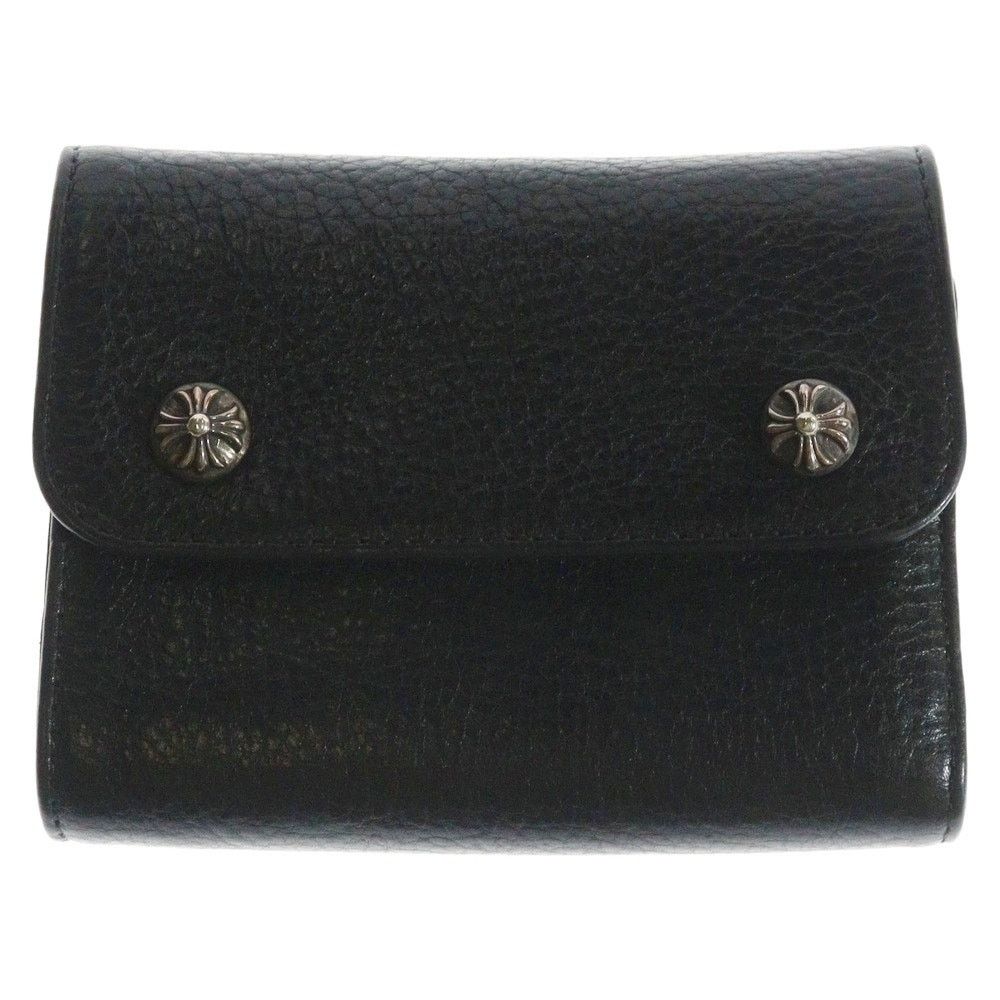 CHROME HEARTS WAVE MINI Leather Wallet Black
