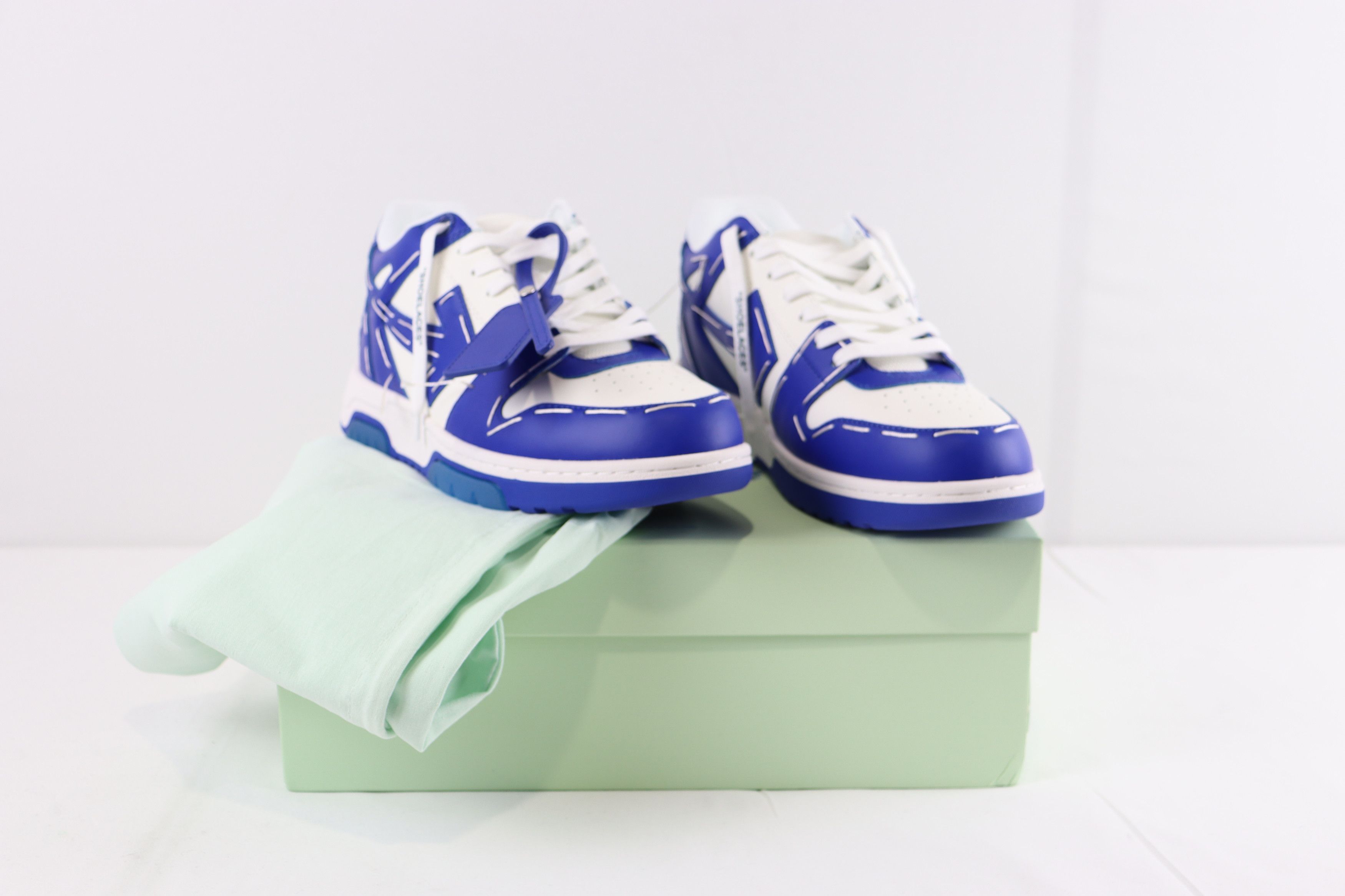 Off-White o1rshd Out of Office Sartorial Stitch Sneakers Blue / White Size US 13 / EU 46 - 11 Thumbnail