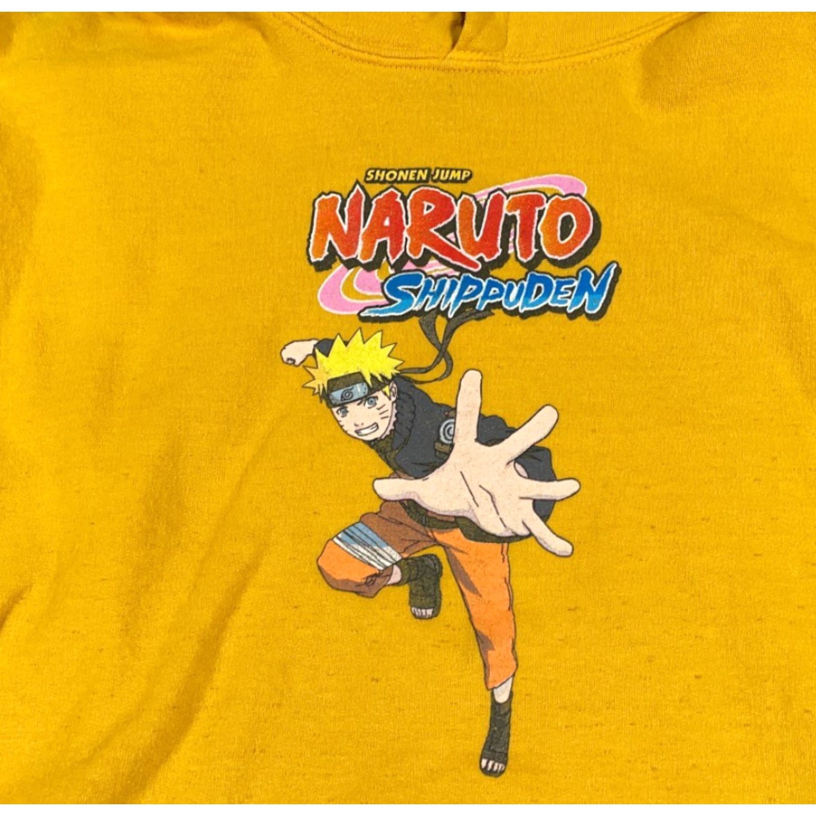 Vintage Naruto Shippuden Hoodie Sweatshirt Adult Medium Yellow Graphic Print 90s Retro Anime Mens Size US M / EU 48-50 / 2 - 6 Thumbnail