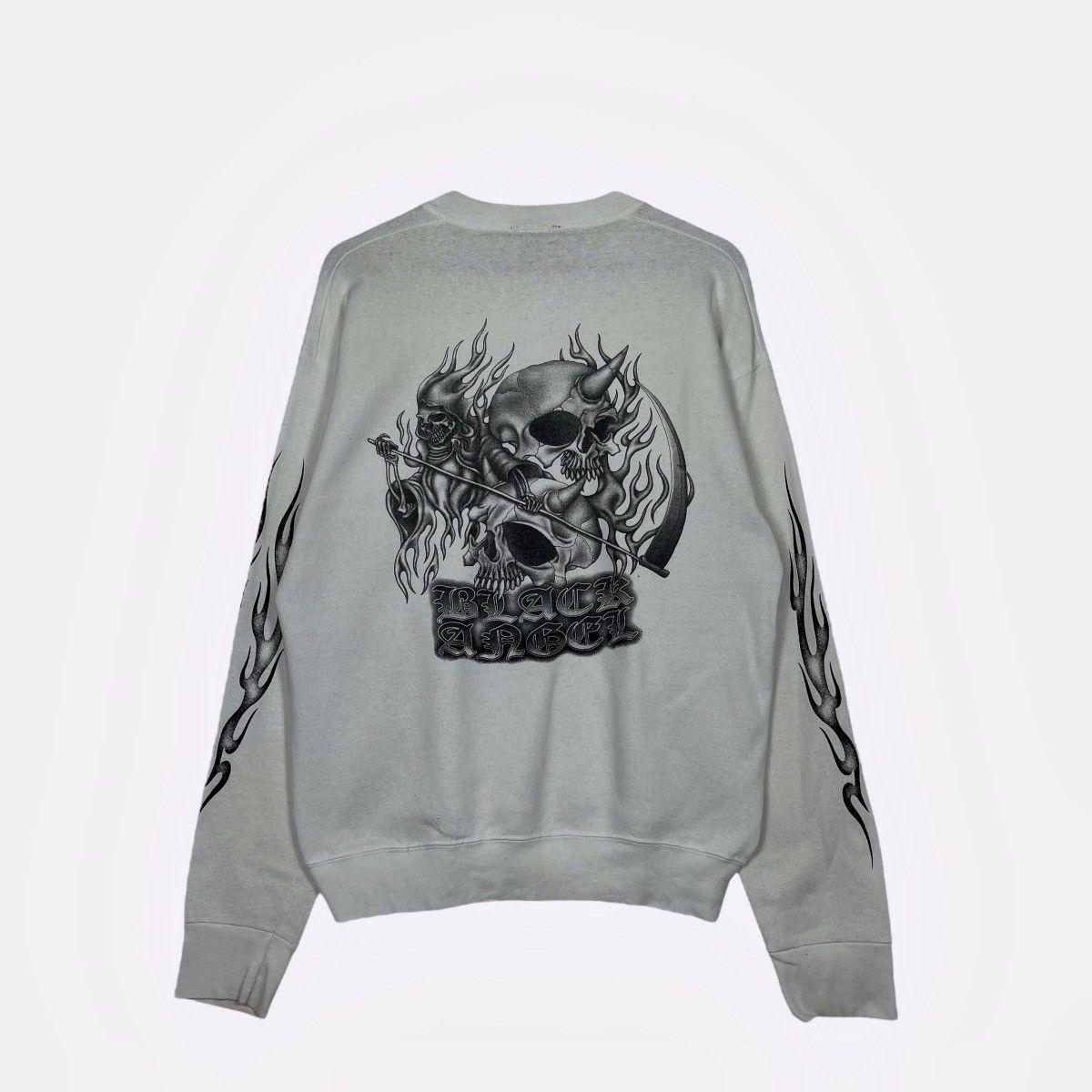 Other Vintage 90s Black Angel Evil Spirit Skull Sweatshirt Size US M / EU 48-50 / 2 - 1 Thumbnail