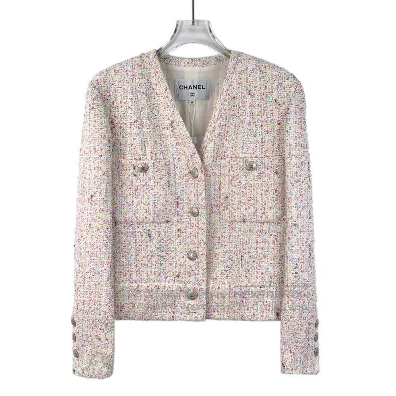 Chanel Chanel 25P light pink V-neck single-breasted long-sleeved Size XS / US 0-2 / IT 36-38 - 1 Thumbnail