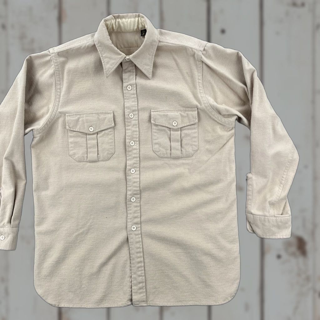 Vintage VINTAGE Unbranded Button-Up Shirt Mens L Heavyweight Cotton Khaki Brown USA EUC Size US L / EU 52-54 / 3 - 1 Thumbnail