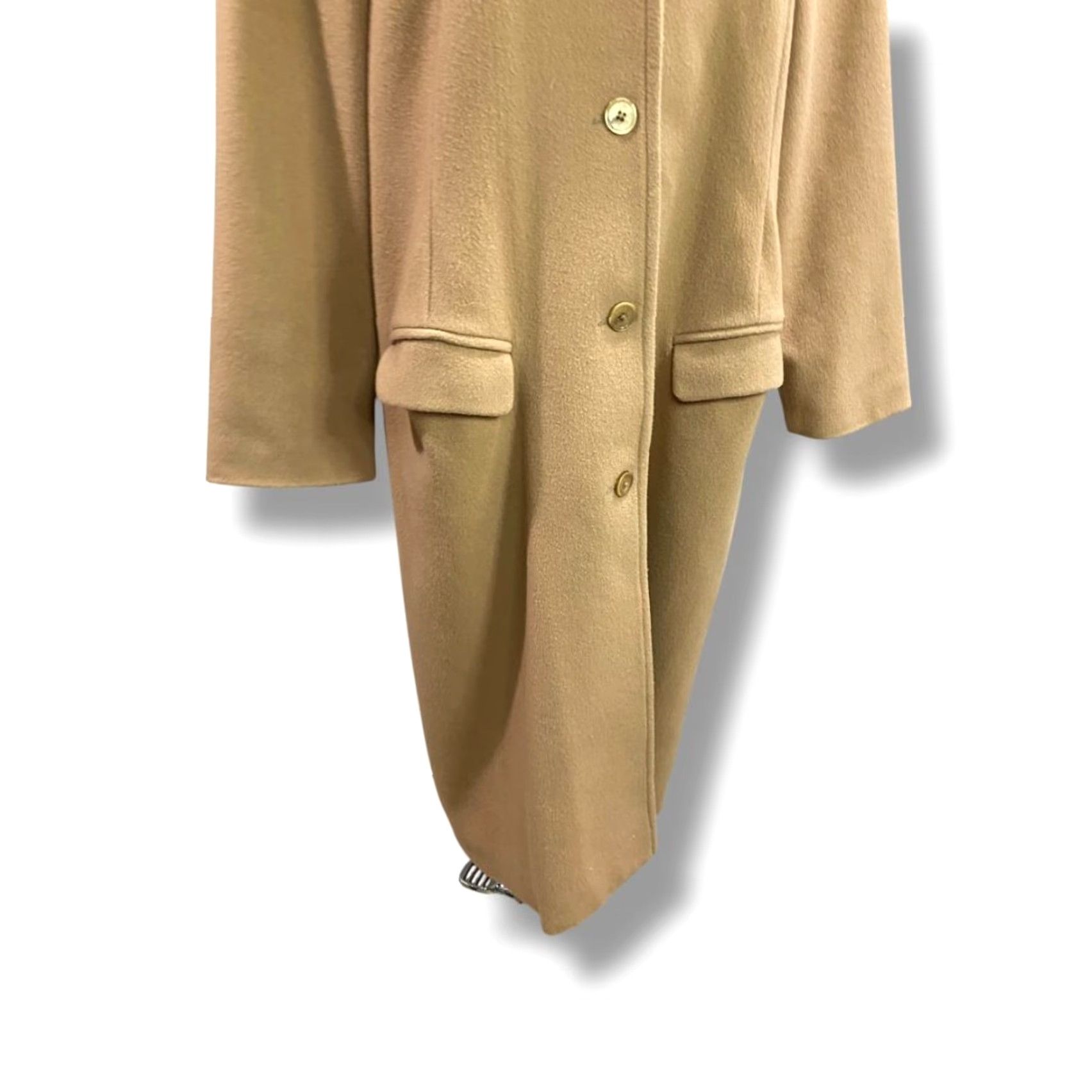 Vintage VINTAGE LL Bean Coat Overcoat Women's Wool Cashmere Tan Large L Tan Wool Cashmere Blend Coat Overcoat Womens Size L / US 10 / IT 46 - 3 Thumbnail