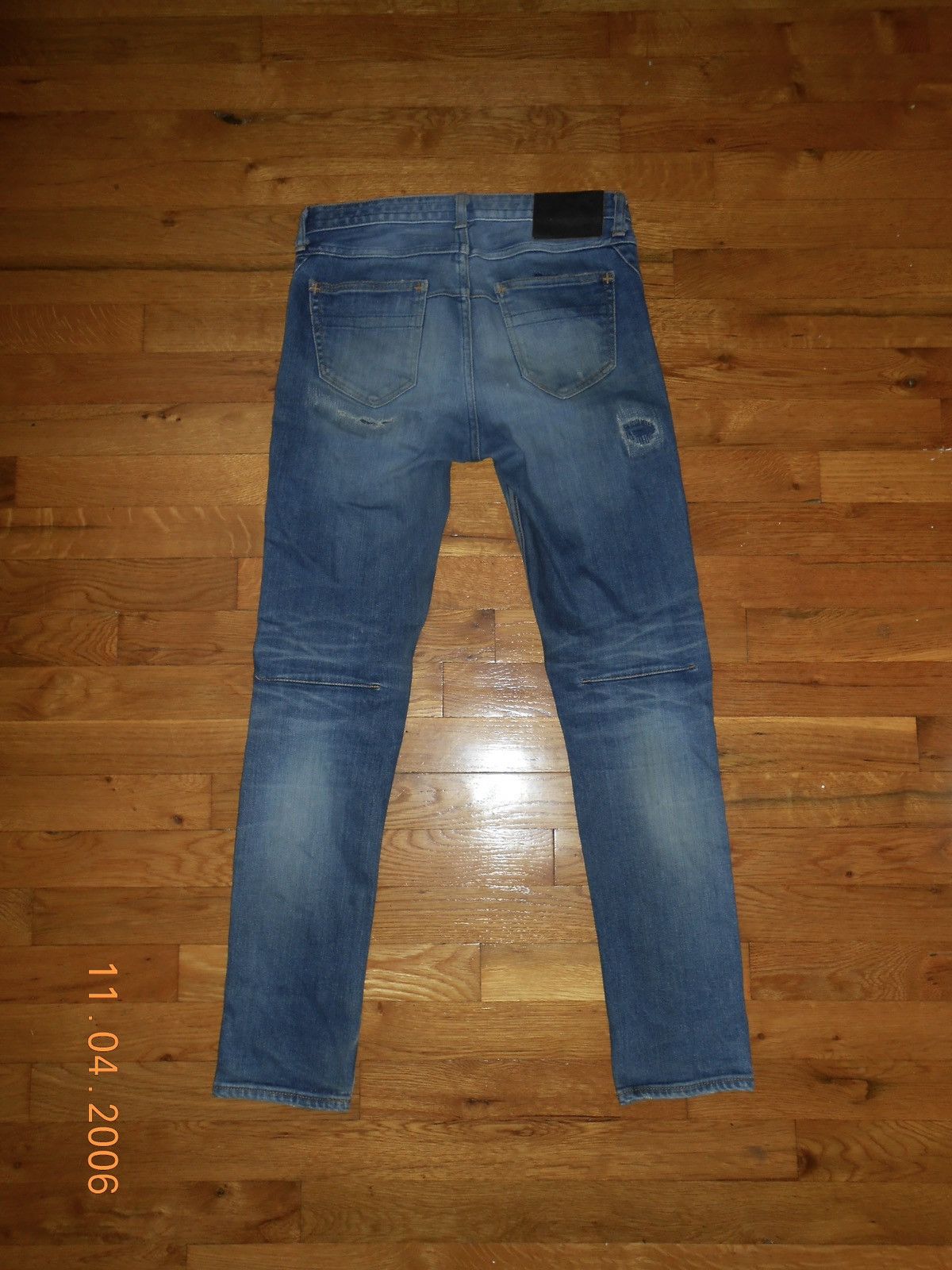 number (n)ine distressed repair denim