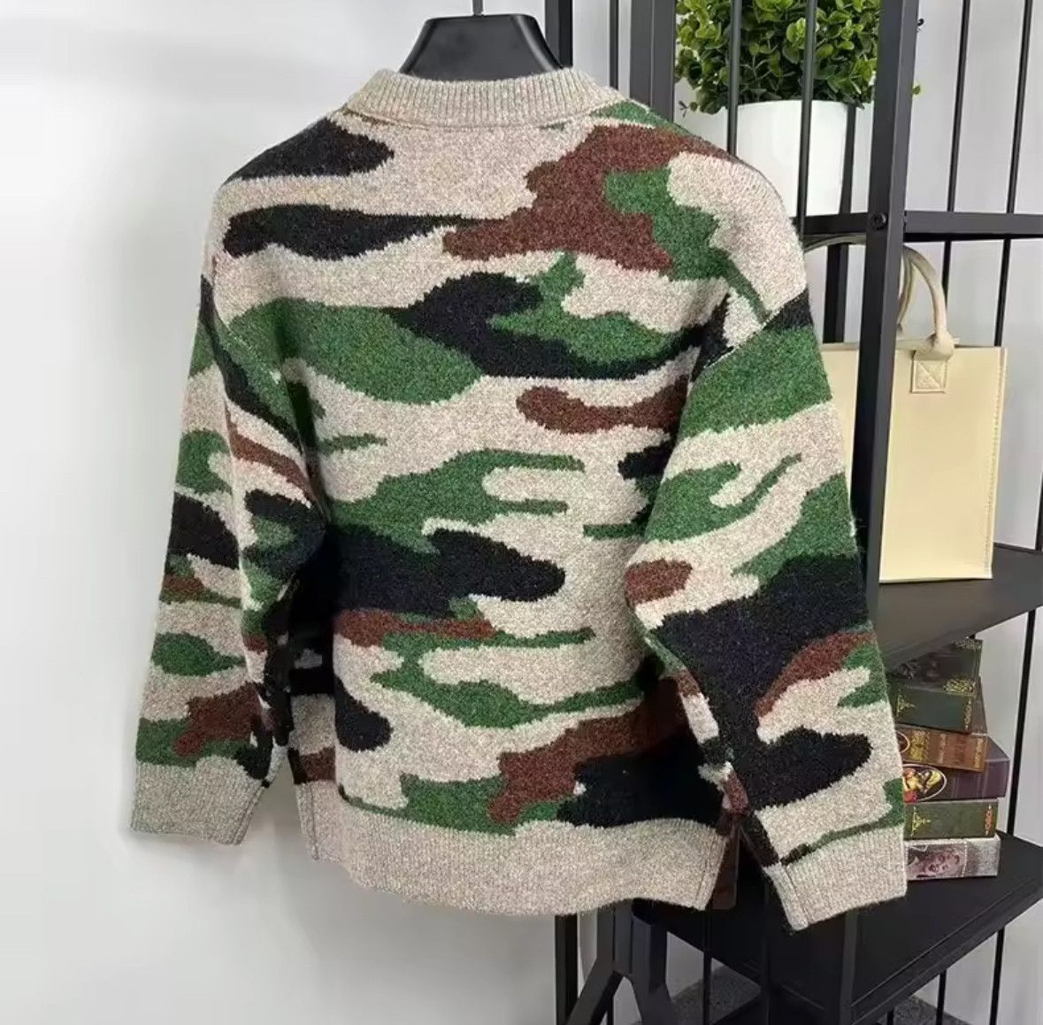 Other Street Kpop Camouflage Sweater Jacquard Knitted Sweatshirt Size US L / EU 52-54 / 3 - 2 Thumbnail