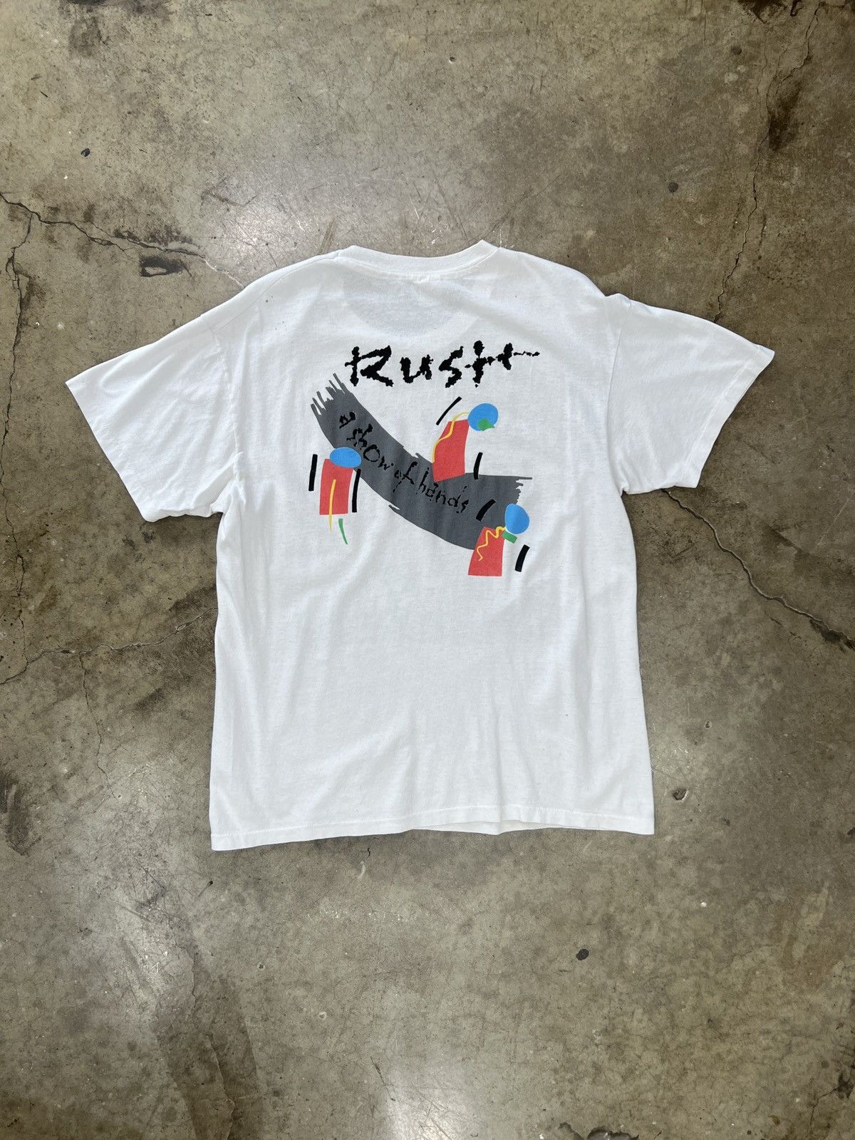 Band Tees Vintage 1989 Rush A Sow of Hands Tour Single Stitch Large Size US L / EU 52-54 / 3 - 5 Thumbnail