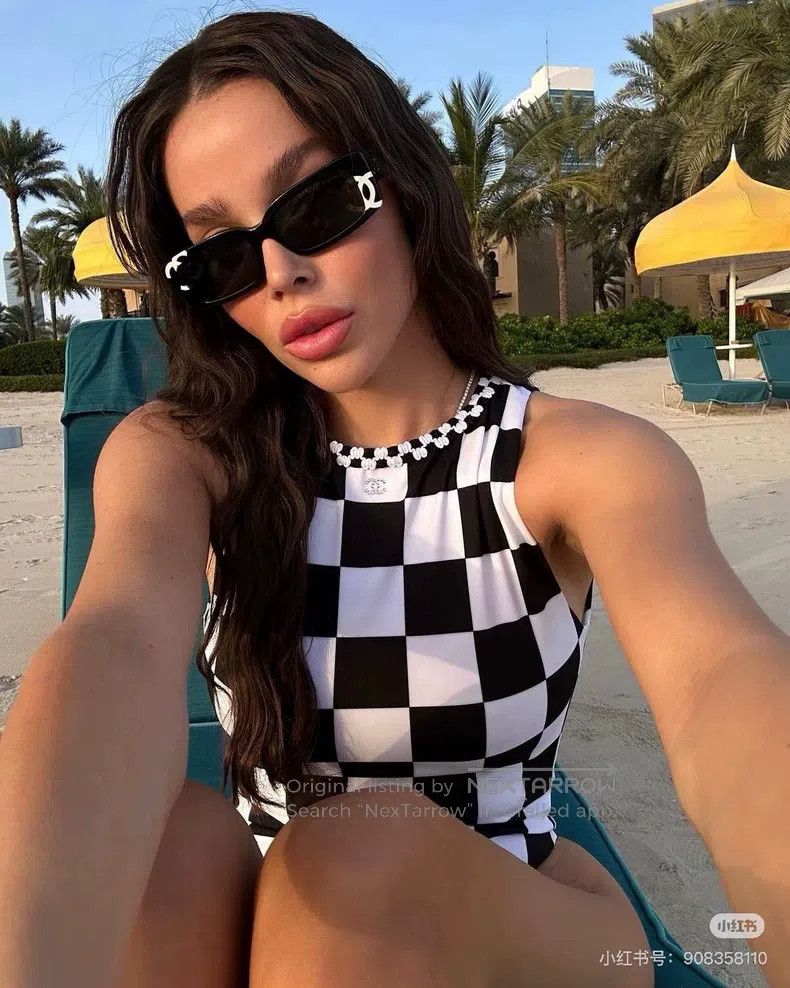 Chanel Chanel 23c black and white plaid swimsuit Size 42" / US 20 - 8 Thumbnail
