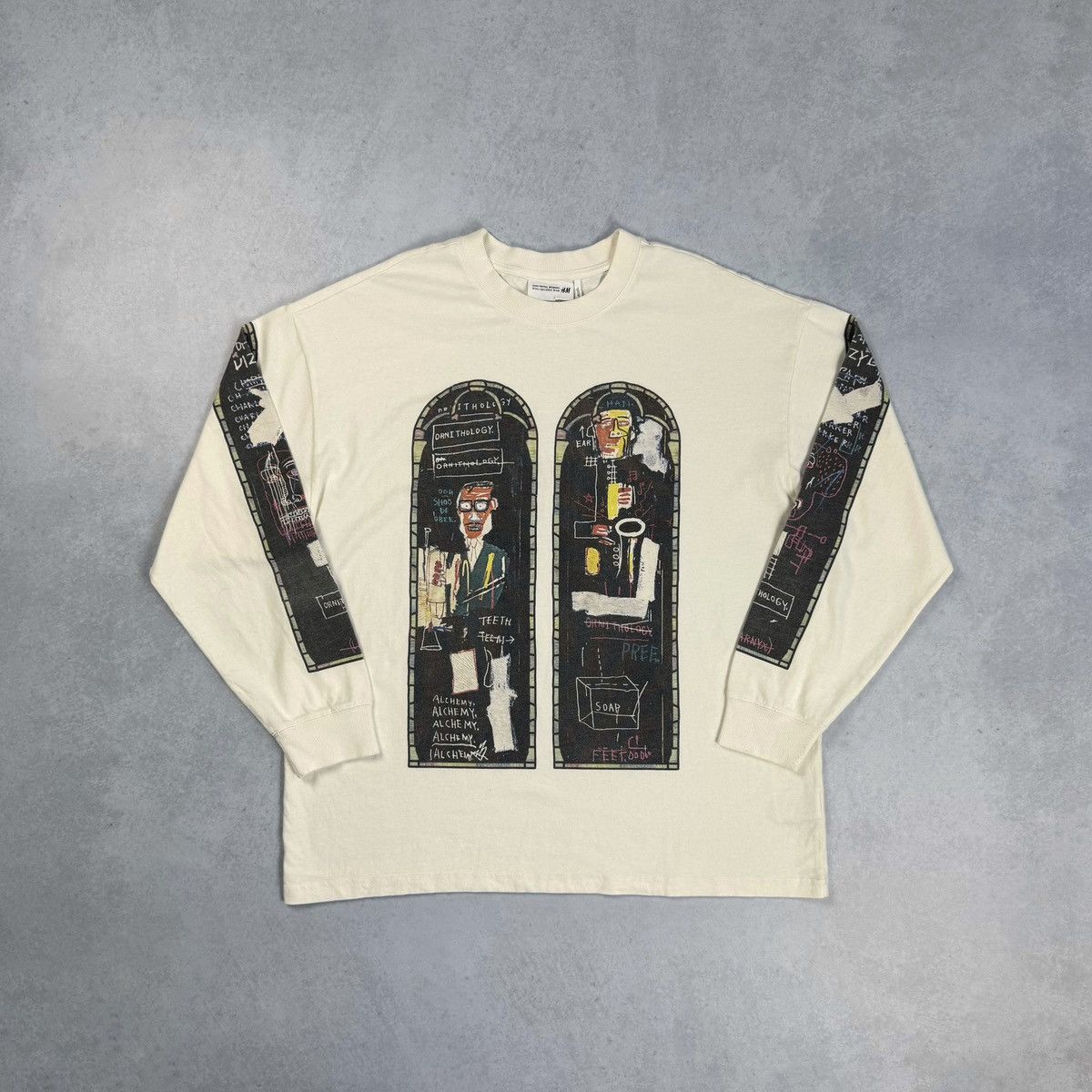 H&M × Jean-Michel Basquiat × Who Decides War WHO DECIDES WAR x BASQUIAT x H&M LONG SLEEVE RELAXED T-SHIRT Size US L / EU 52-54 / 3 - 1 Thumbnail