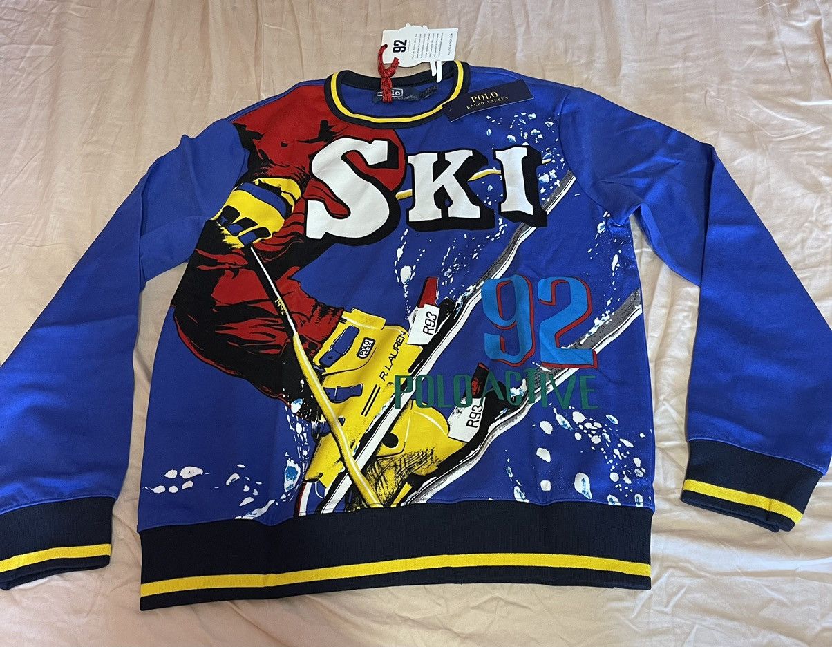 image of Polo Ralph Laurent Ski Sweatshirt Stadium 1992 Snow Beach, Men's (Size Small)