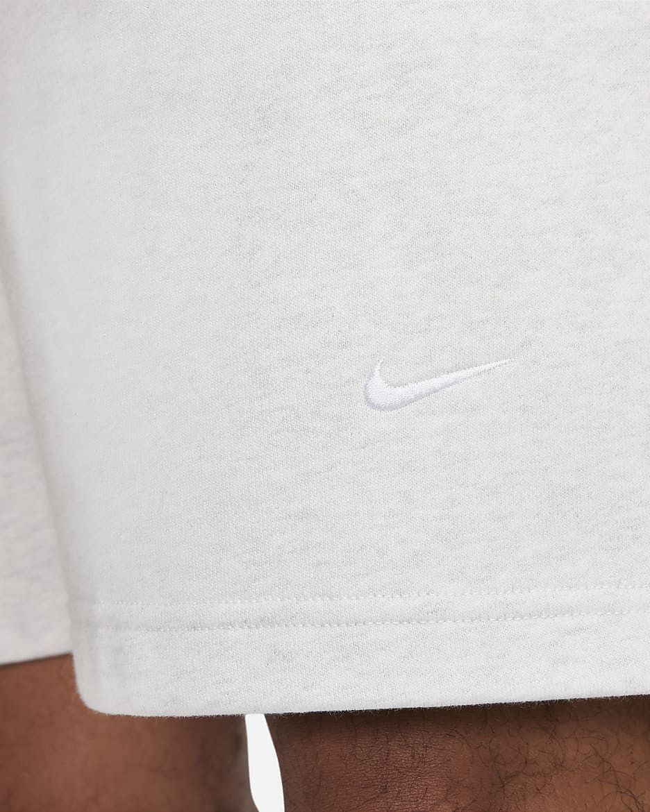 Nike Solo Swoosh Fleece Shorts White Loose Fit