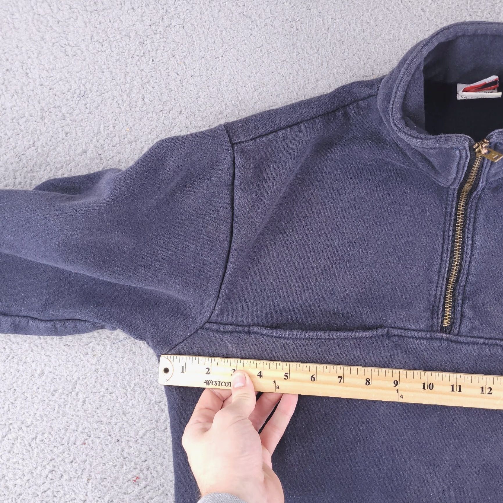 Union LA VINTAGE Union Sweatshirt Mens S Gray 1/4 Zip Lined Thick USA Pullover Long Sleeve Casual Long Size US S / EU 44-46 / 1 - 7 Thumbnail