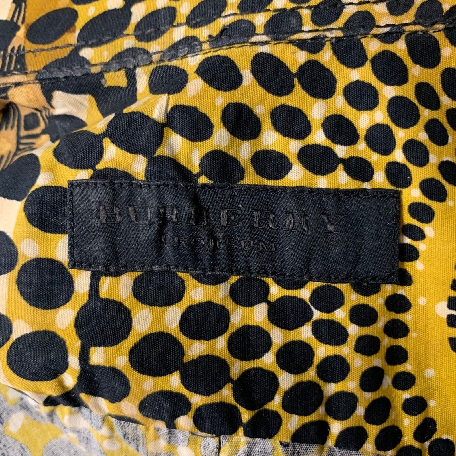 Burberry BURBERRY Size XS Gold Black Ankara Cotton Long Sleeve Shirt Size US XS / EU 42 / 0 - 6 Thumbnail