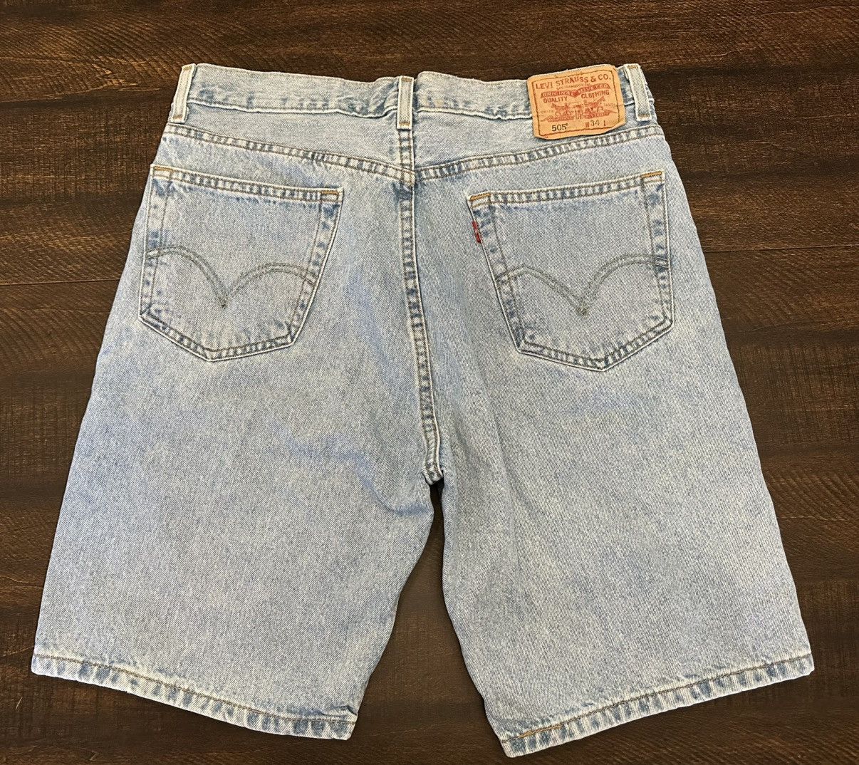 Levi's Vintage Levis 505 Jean Shorts 34x9 Men ‘s Light Wash Size US 34 / EU 50 - 8 Thumbnail