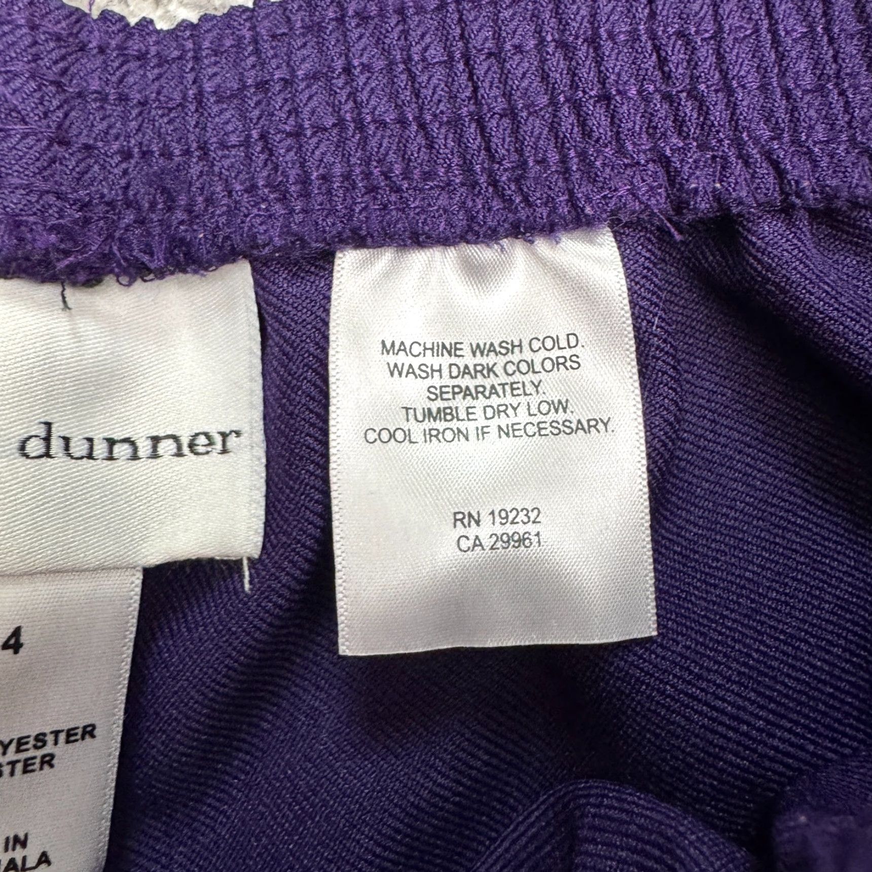 Vintage Alfred Dunner Pants Dress Stretch Elastic Waist Pull On 14 Navy Blue Women Size 36" / US 14 / IT 50 - 7 Thumbnail
