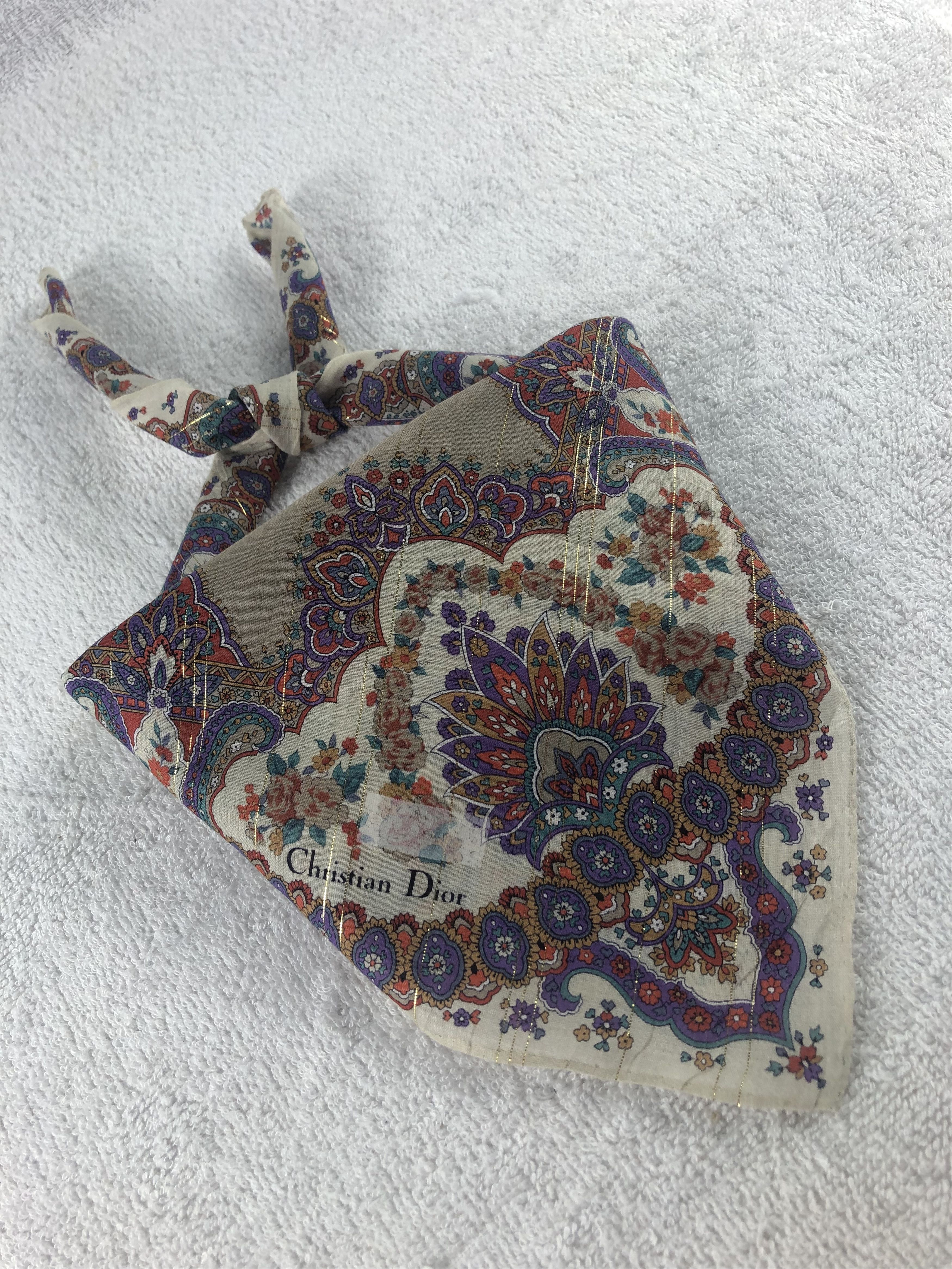 Vintage Christian Dior Handkerchief / Bandana / Neckerchief Size ONE SIZE - 2 Thumbnail
