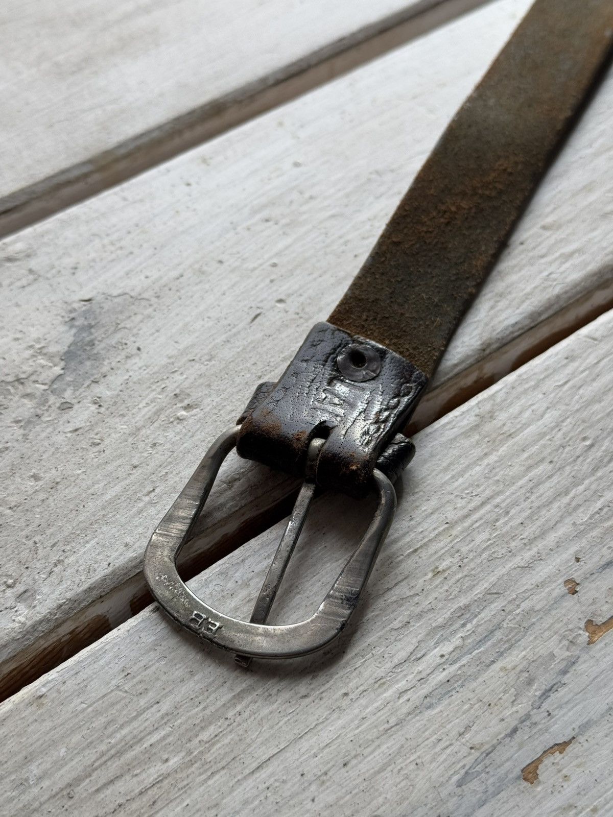 Lacoste × Vintage Rare vintage 70s 80s Lacoste Faded Brown Leather Belt Size ONE SIZE - 7 Thumbnail