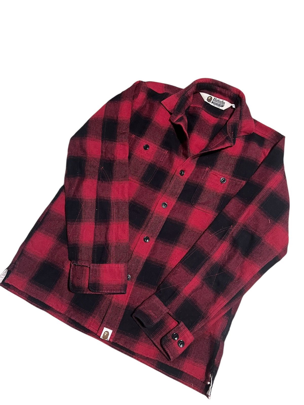Bape BAPE Red and Black Flannel Shirt Size US M / EU 48-50 / 2 - 2 Thumbnail