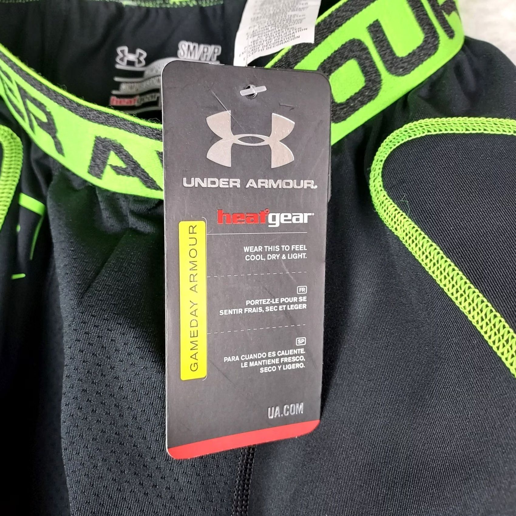 Under Armour Under Armour HeatGear Compression Shorts Mens Small Black Green GameDay Size US 29 - 5 Thumbnail
