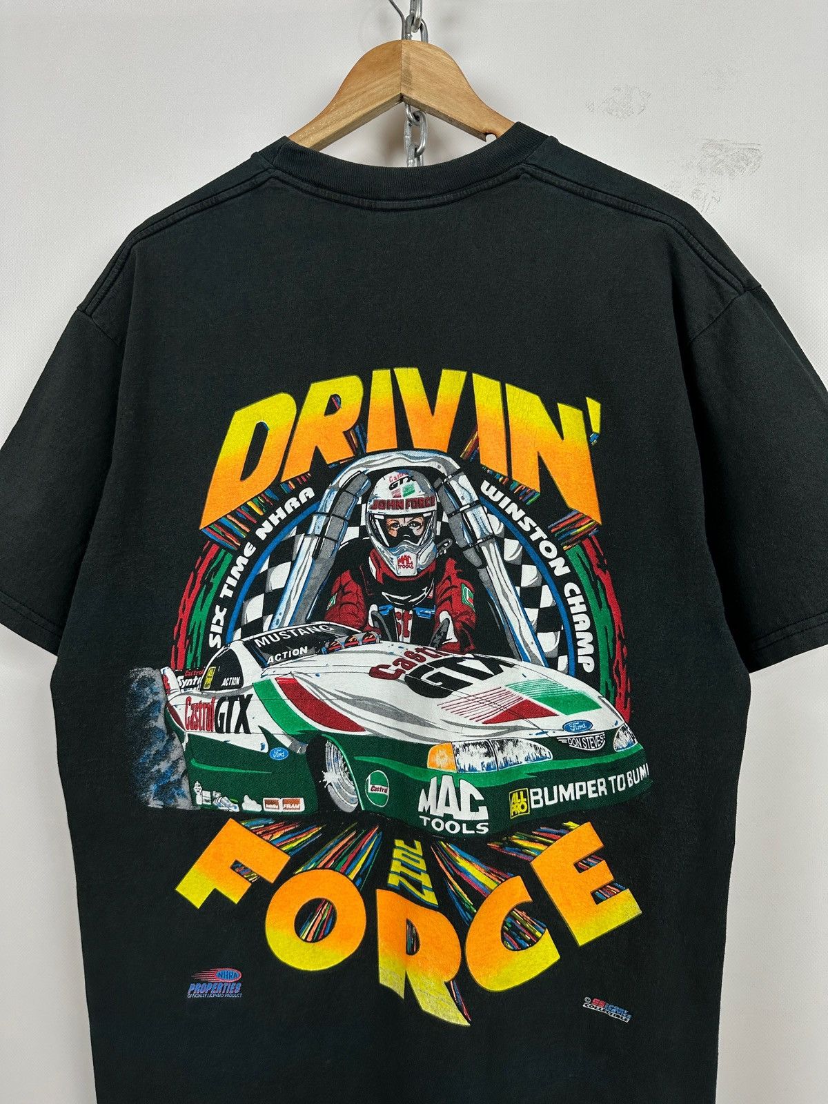 NASCAR Vintage NASCAR John Force Ford Castrol GTX NHRA T-Shirt Size US XL / EU 56 / 4 - 4 Thumbnail