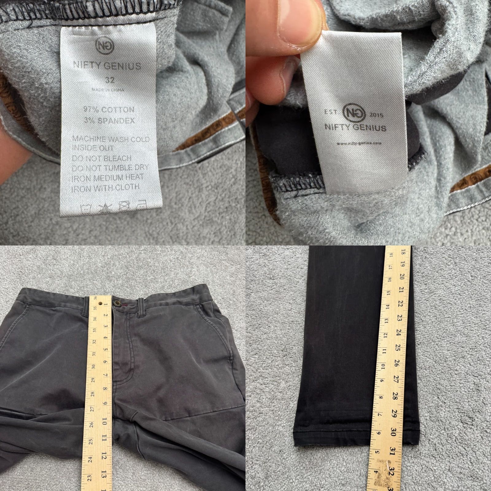 Vintage Nifty Genius Pants Men 32 Gray Straight Leg Chino Regular Fit Vintage No Size US 32 / EU 48 - 8 Thumbnail