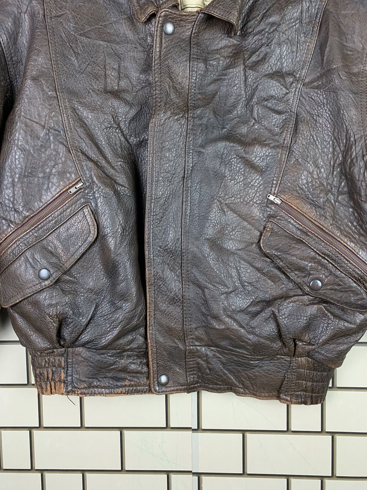 Vintage Vintage 90s Robo Leather Bomber Jacket Size US M / EU 48-50 / 2 - 5 Thumbnail