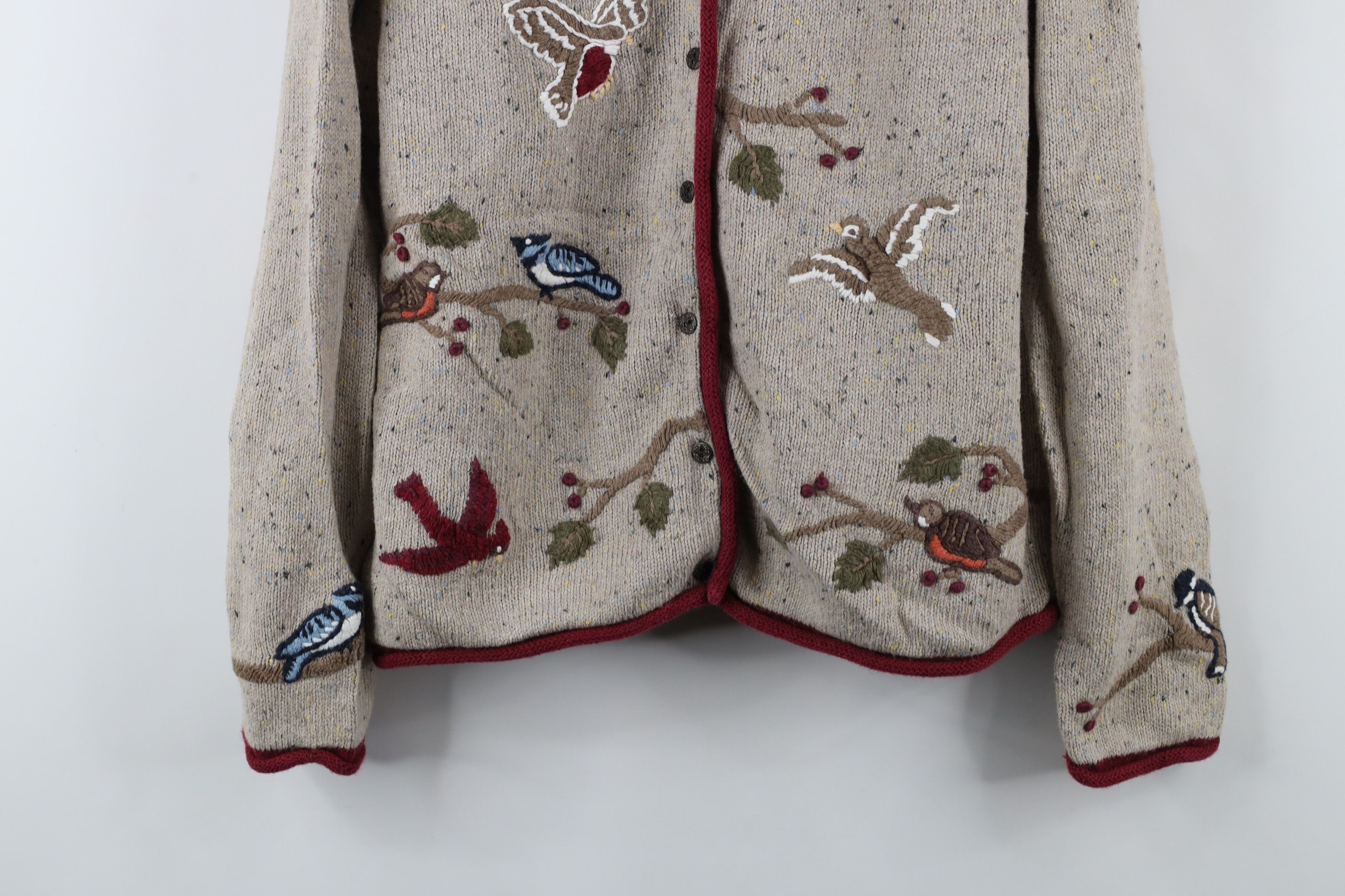 Vintage Vintage 90s Streetwear Embroidered Knit Cardigan Sweater Size L / US 10 / IT 46 - 3 Thumbnail