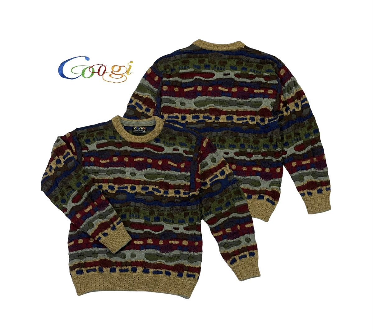 image of Classics Australia x Coogi Vintage Googi 3D Knit Crewneck Sweater, Men's (Size Small)