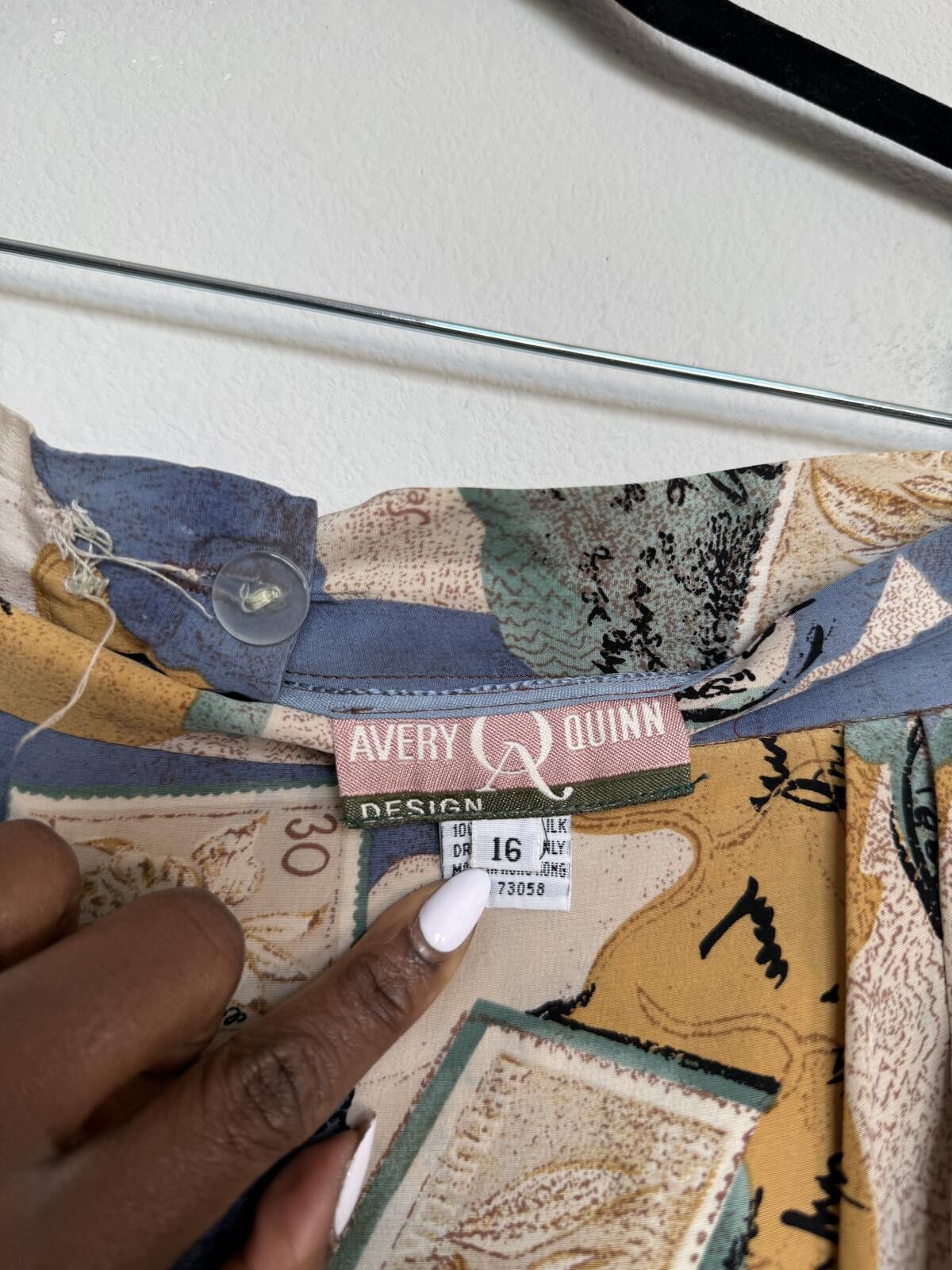 Quinn Quinn 100% Pure Silk Vintage Print Skirt Size 40" / US 18 - 6 Thumbnail