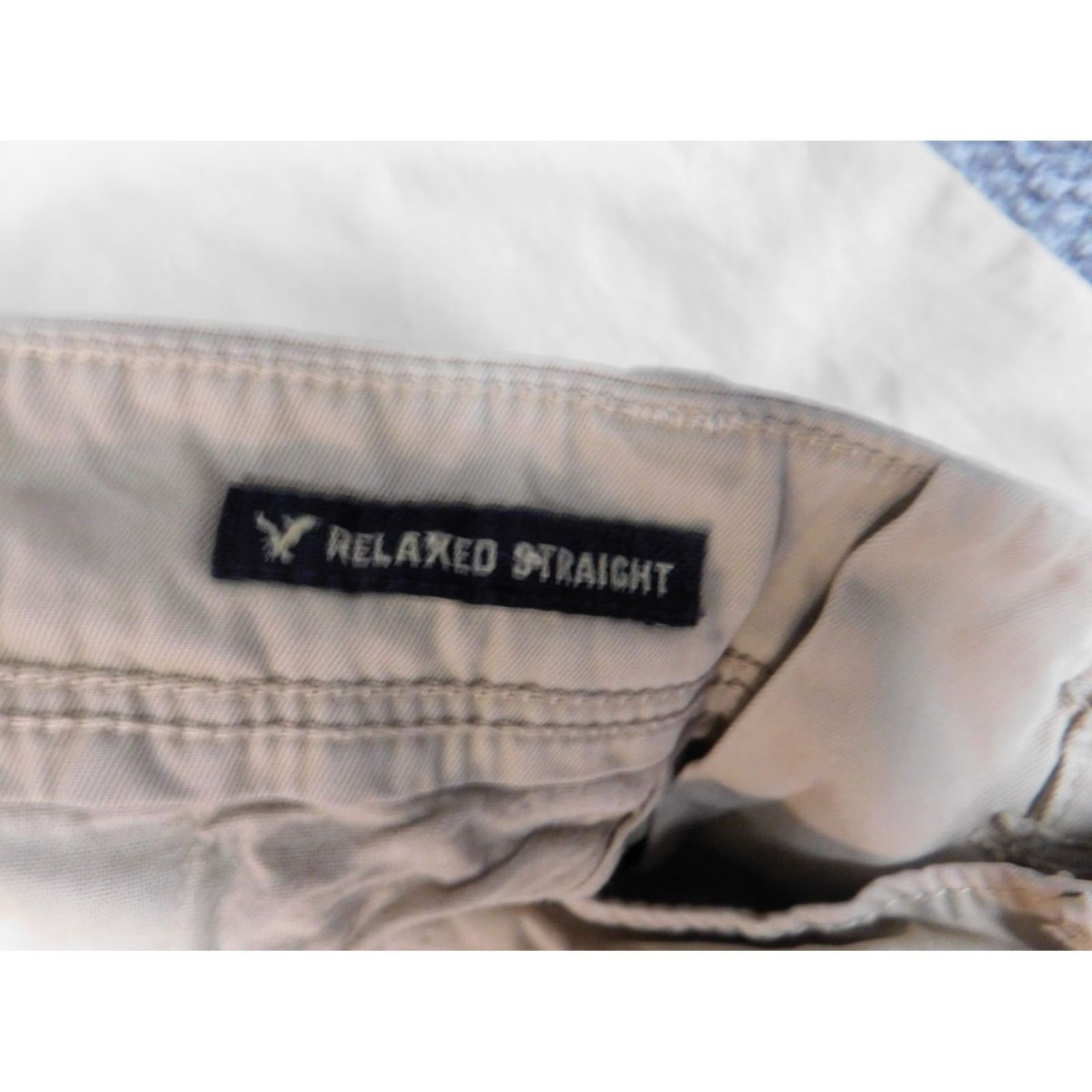 American Eagle Outfitters American Eagle Outfitters Pants 29x33 Beige Relaxed Straight Canvas Chino Men Regular Belt Zipper Front Flat Front Inseam 33 Casual Mens Size US 29 - 6 Thumbnail