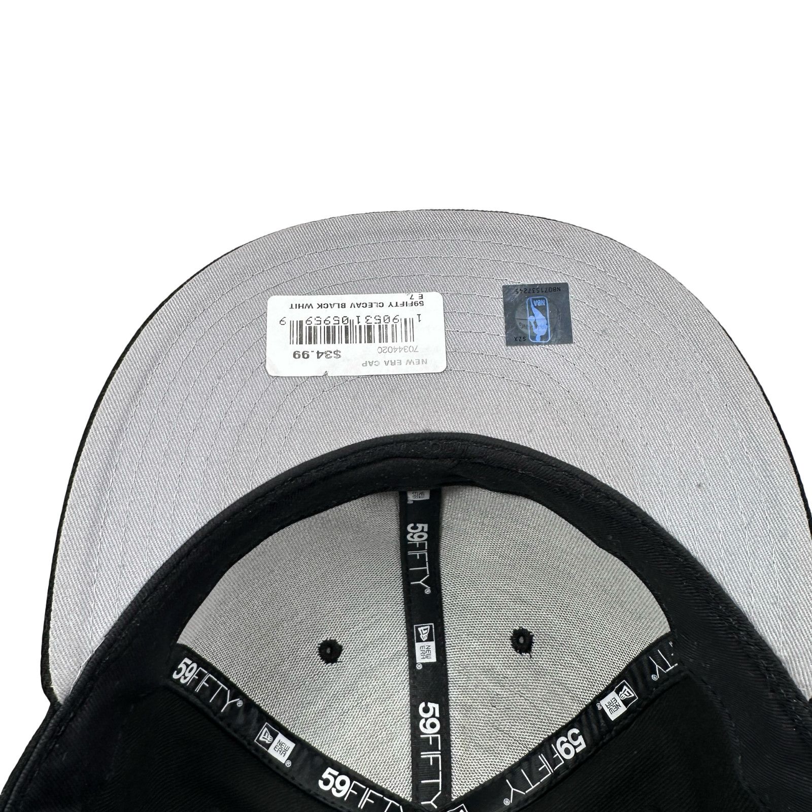 New Era New Era 59FIFTY Cleveland Cavaliers Fitted Hat 7 Black White Size ONE SIZE - 6 Thumbnail