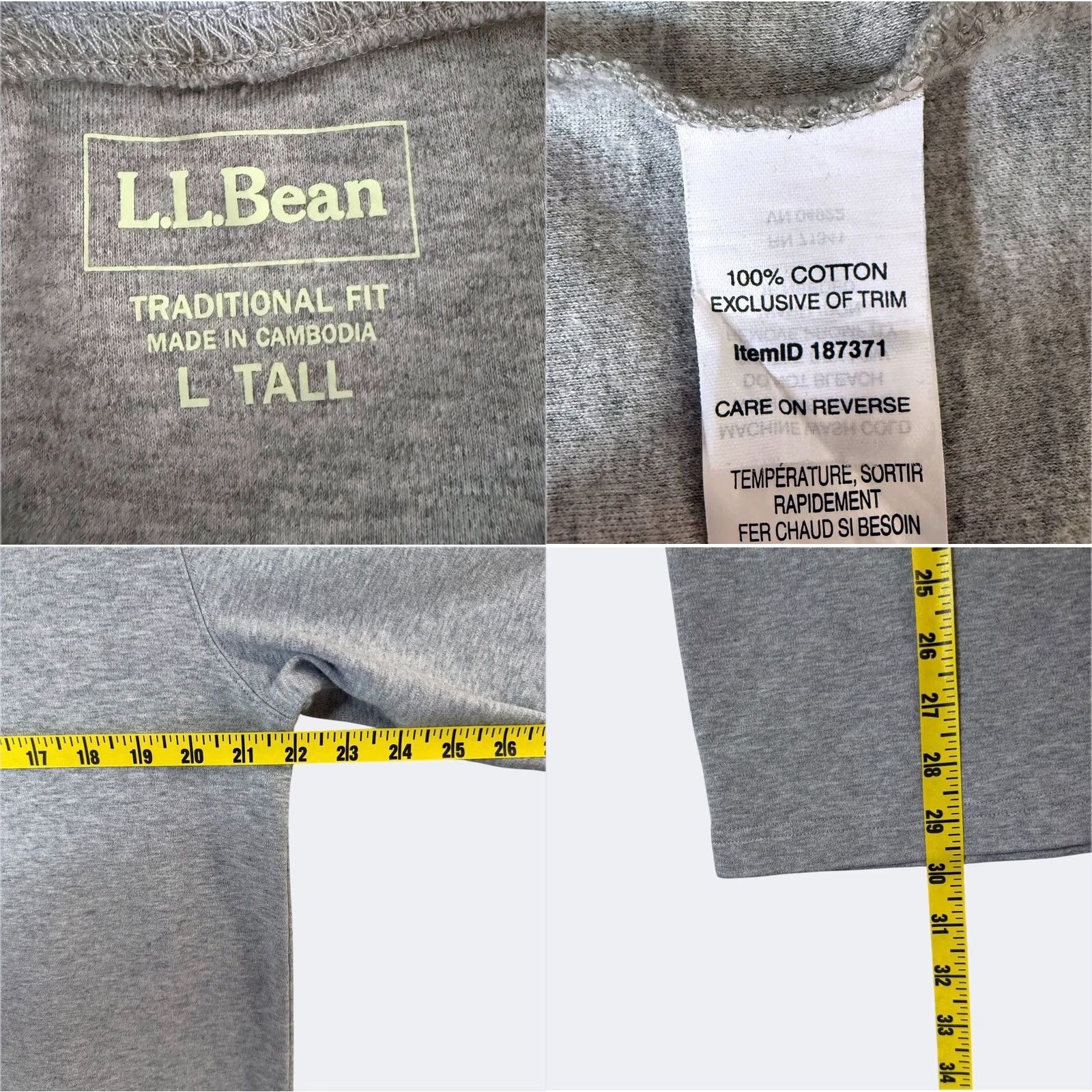 Vintage VINTAGE L.L. Bean Soft Mock-Turtleneck Long-Sleeve Gray Mens Large Tall 100% Cotton Pullover Sweater Size US L / EU 52-54 / 3 - 8 Thumbnail