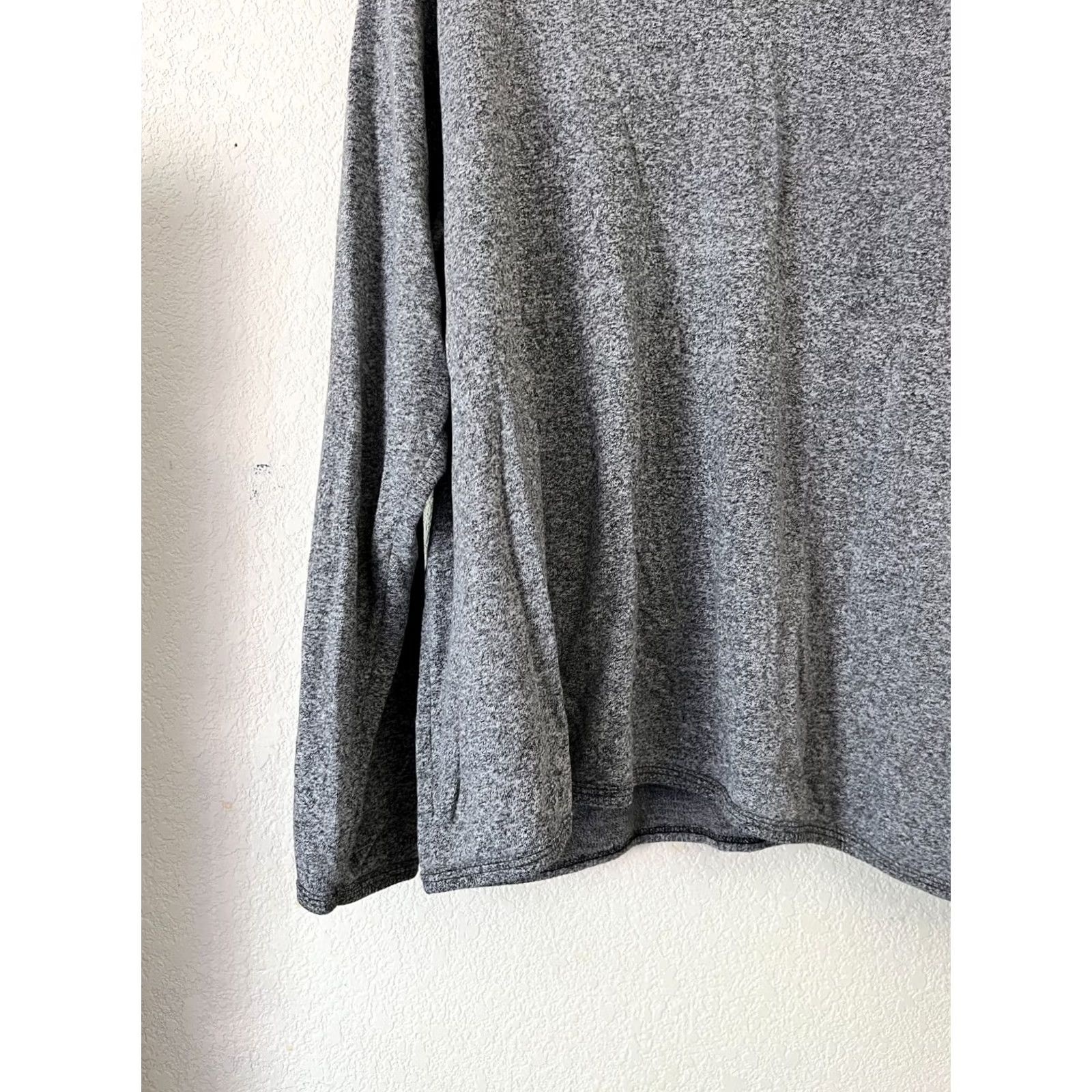 Marcs Hot Cotton by Marc Ware Womens Long Sleeve V-Neck Top XL Knit Heather Gray Shirt Womens XL Gray Heather Knit T-Shirt Casual Size XL / US 12-14 / IT 48-50 - 3 Thumbnail