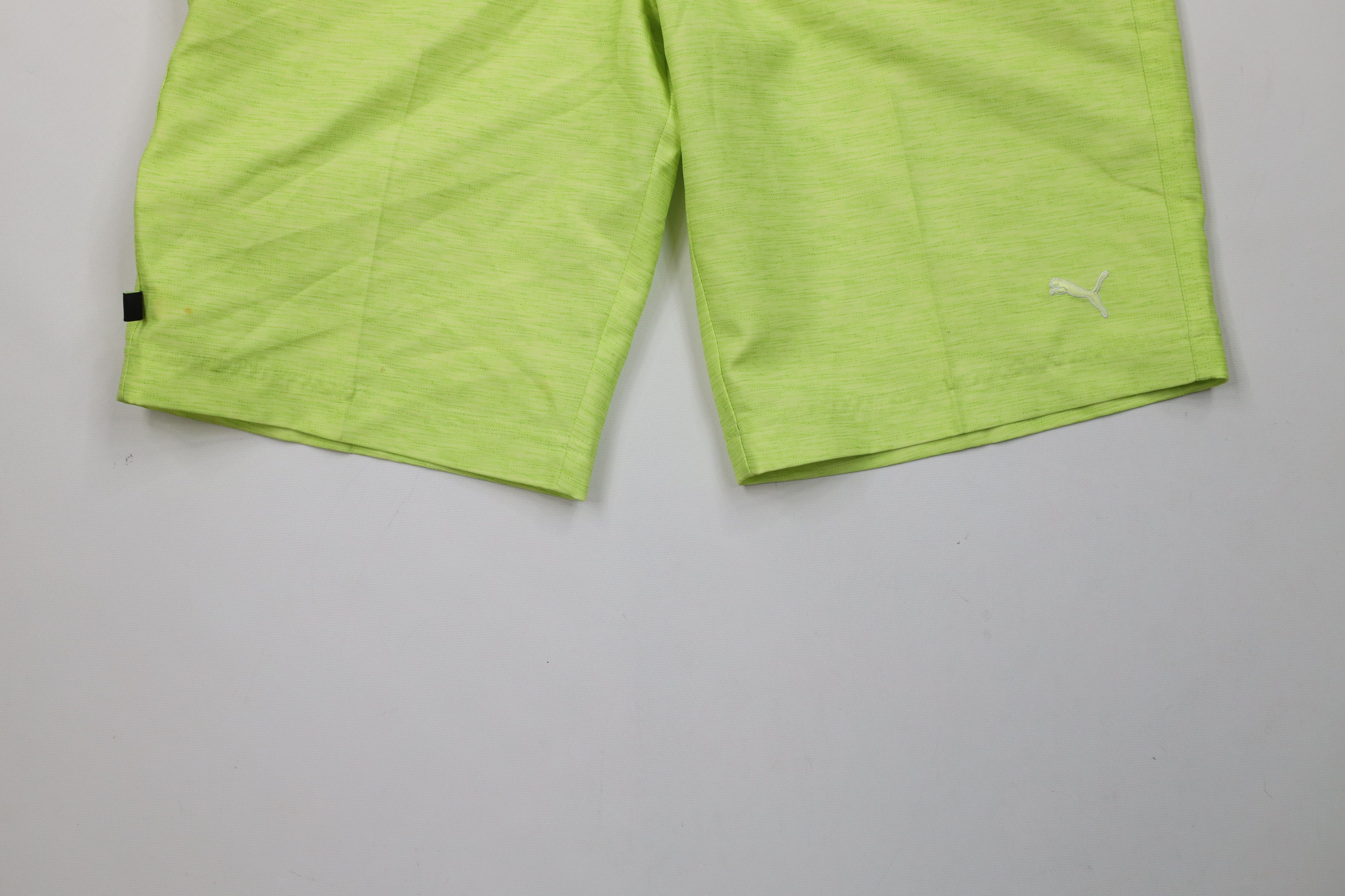 Puma × Vintage Puma Golf Cell Chambray Golfing Chino Shorts Lime Green Size US 30 / EU 46 - 4 Thumbnail
