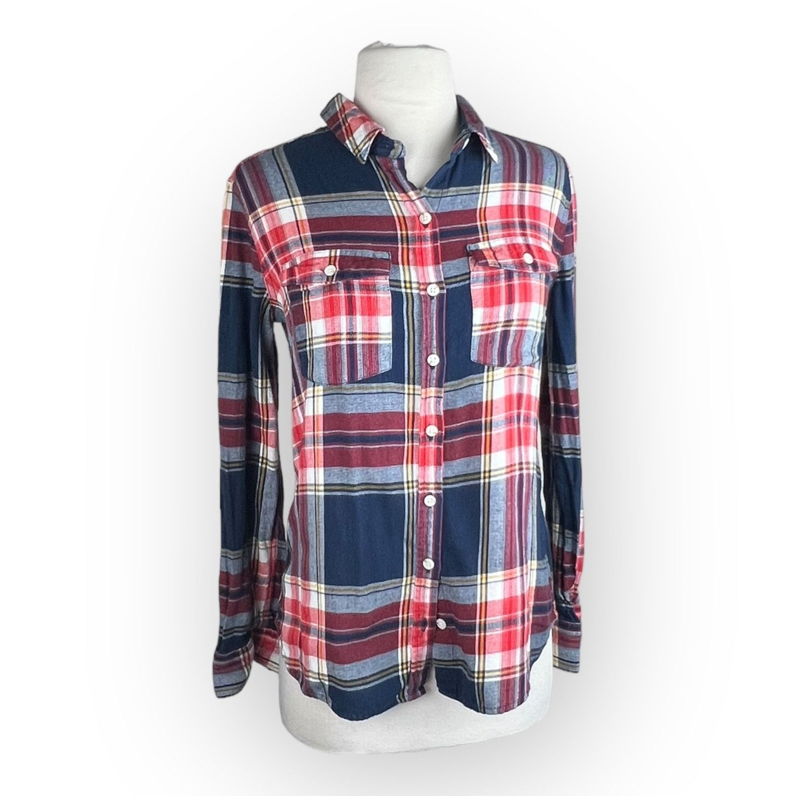 Mossimo Vintage Mossimo Supply Co. Red and Blue Flannel Shirt Medium Size M / US 6-8 / IT 42-44 - 6 Thumbnail